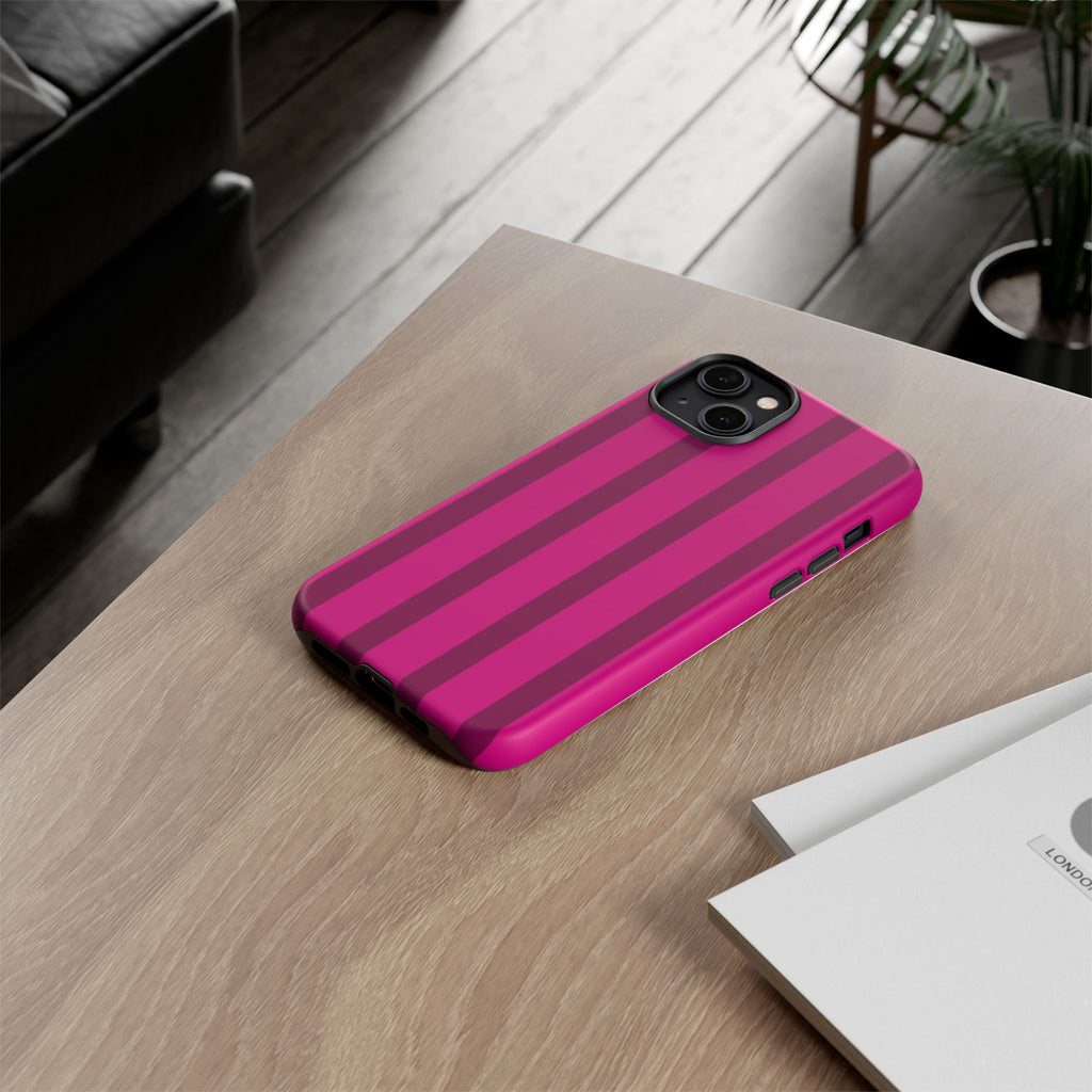 Hot Pink Striped Phone Case