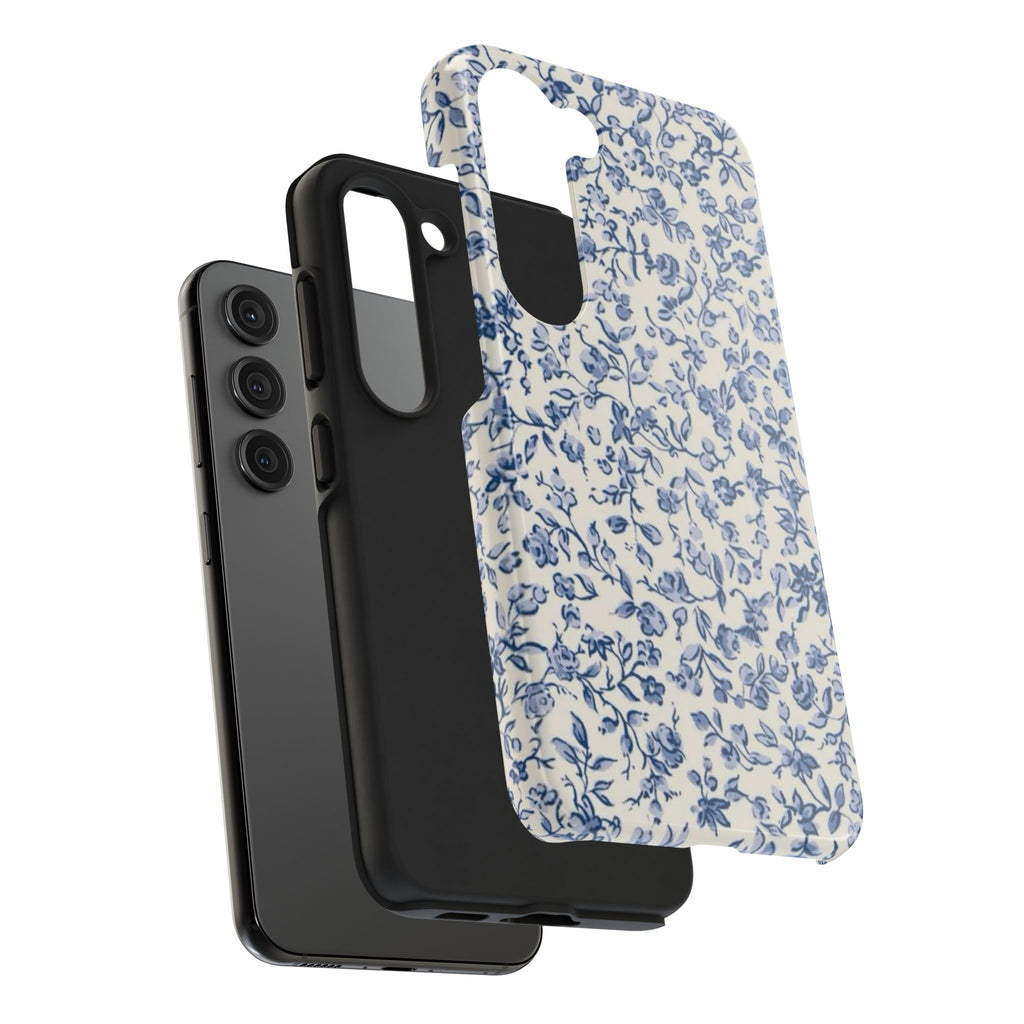 Blue Floral Tough Phone Case