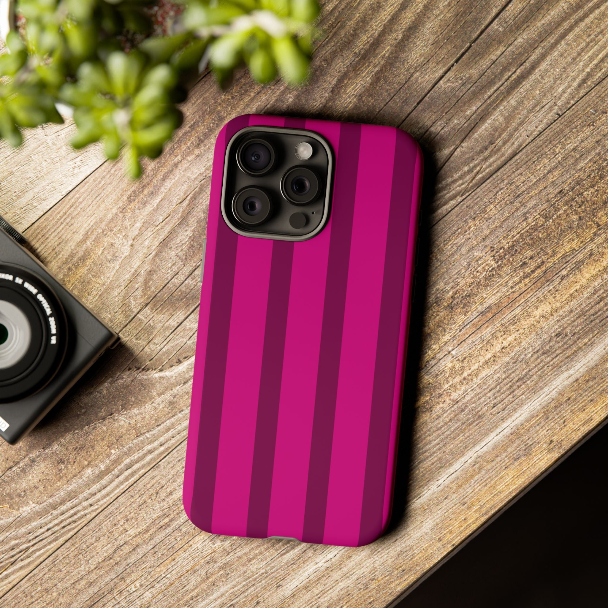 Hot Pink Striped Phone Case