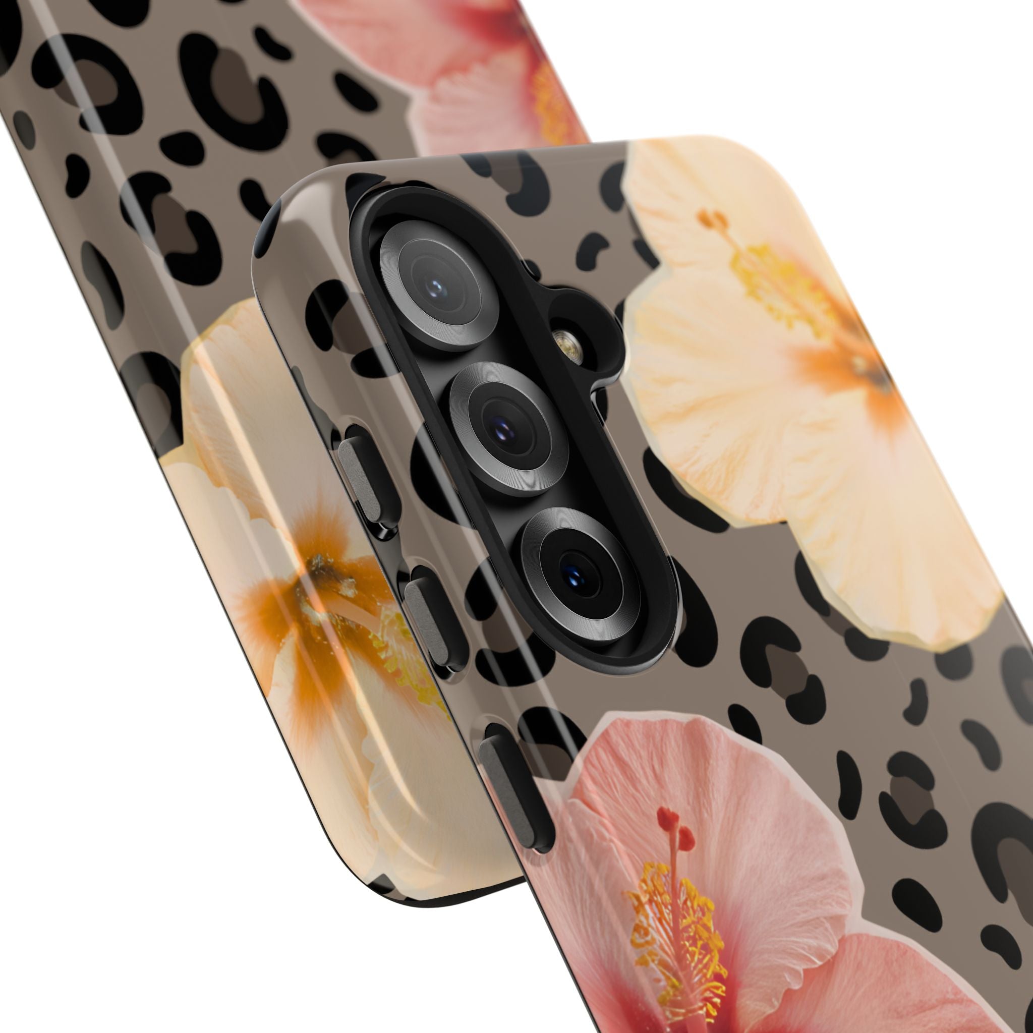 Tropical Hibiscus Leopard Phone Case | Floral Animal Print Phone Case