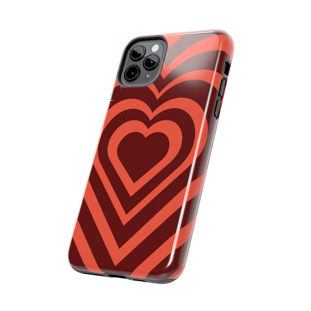 Retro Red Heart Pattern Phone Case