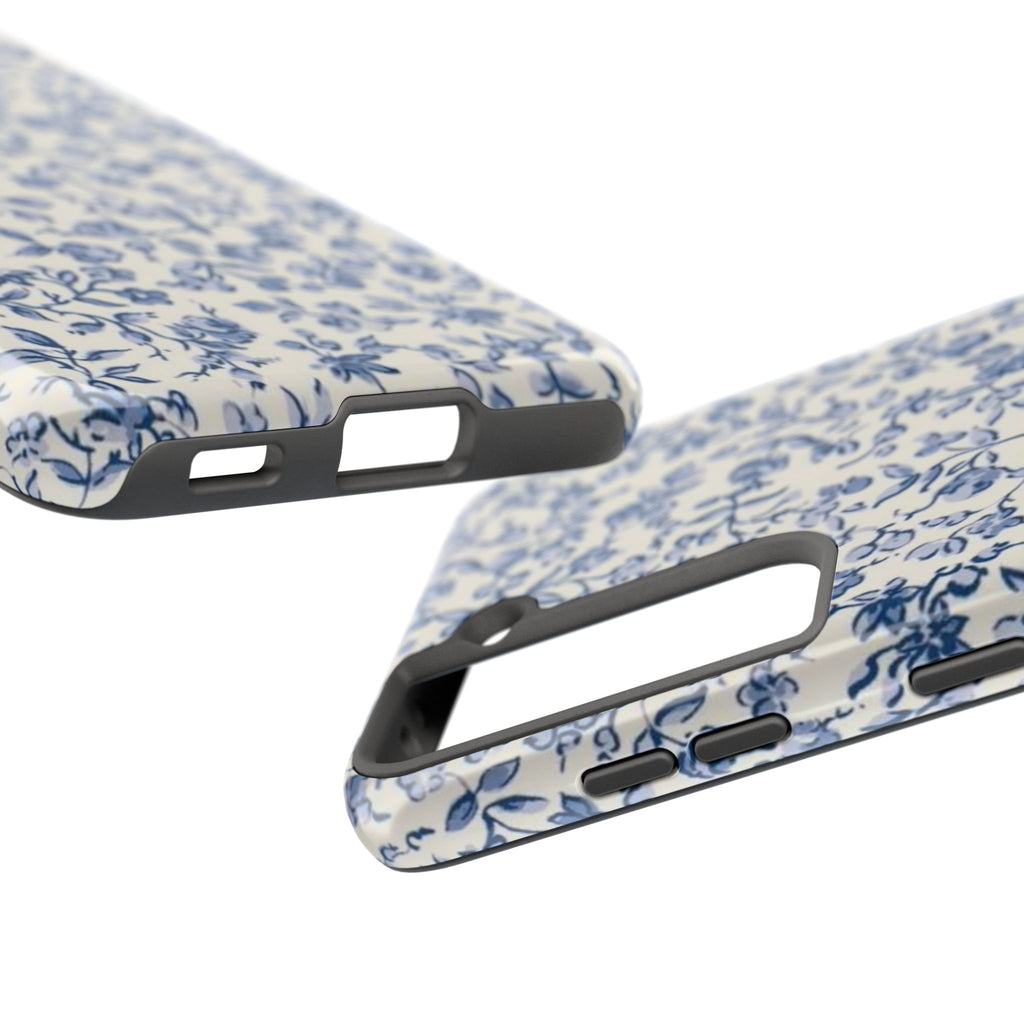 Blue Floral Tough Phone Case