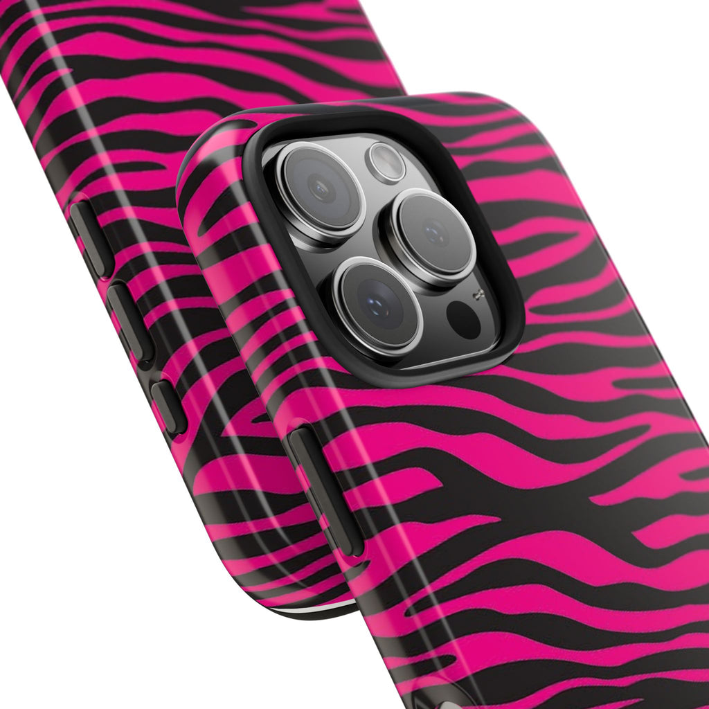 Hot Pink Zebra Tough Phone Case