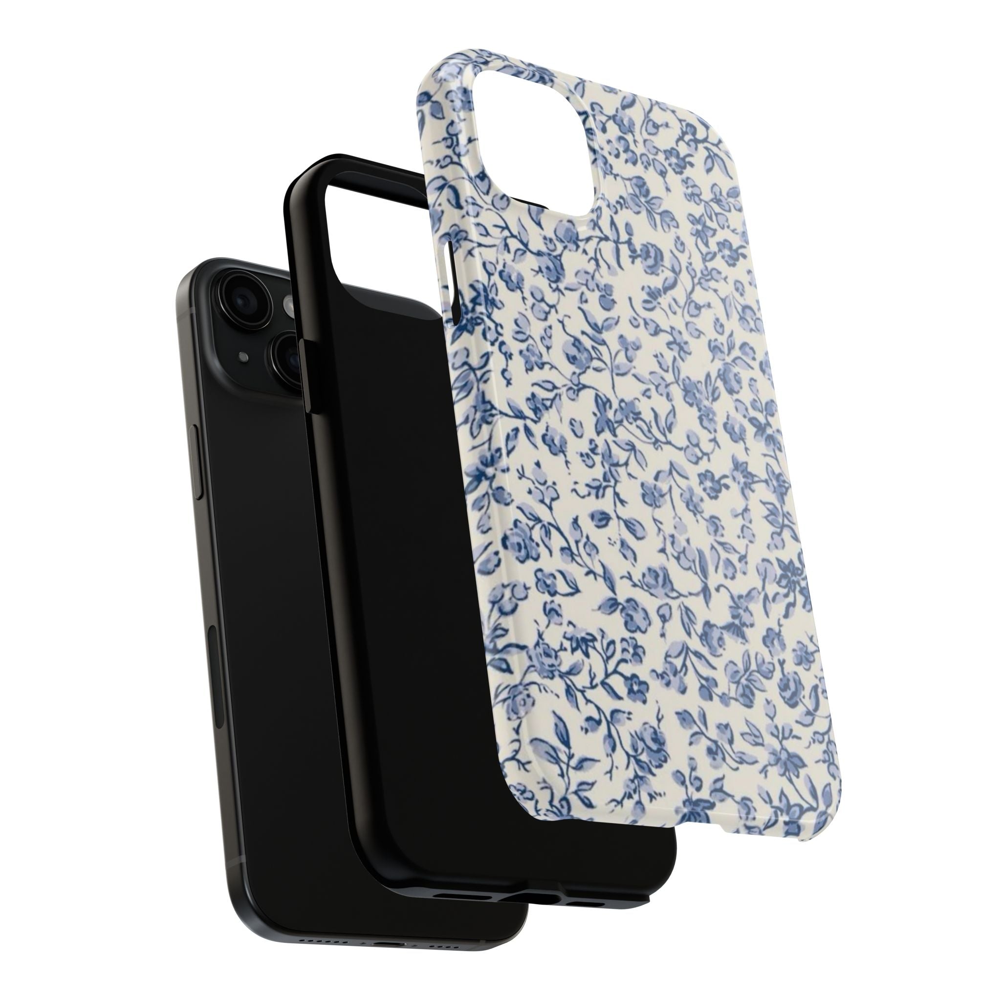 Blue Floral Tough Phone Case