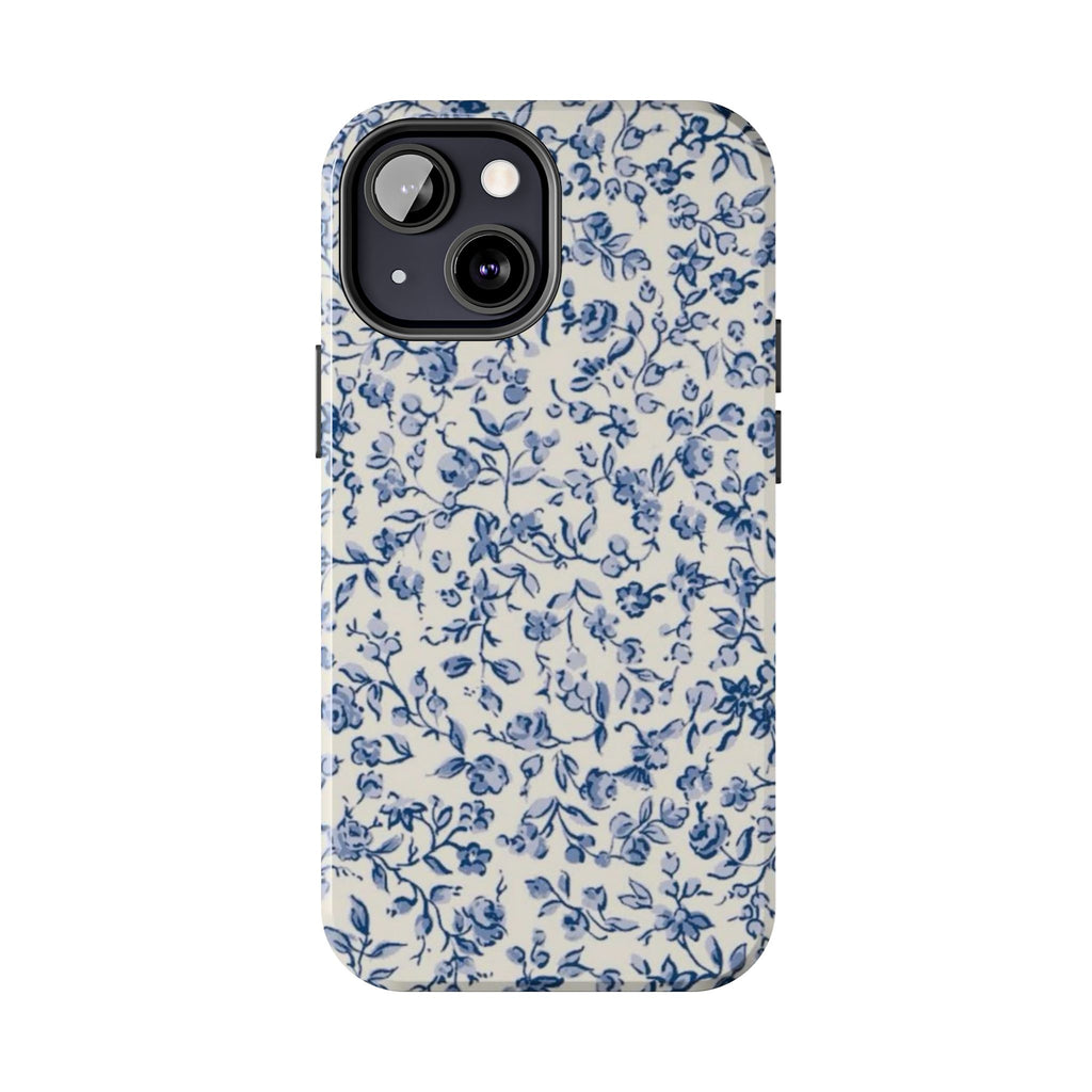 Blue Floral Tough Phone Case