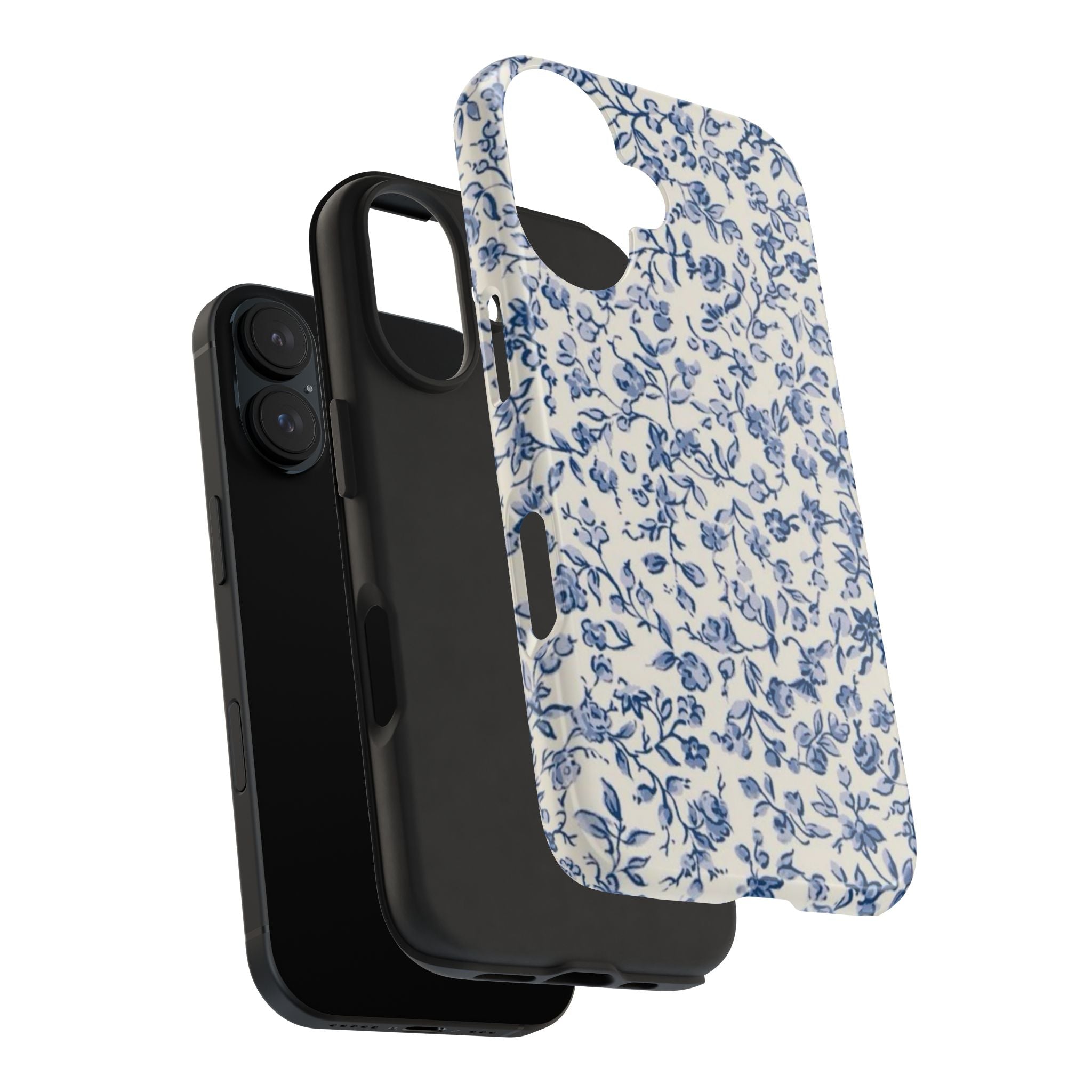 Blue Floral Tough Phone Case