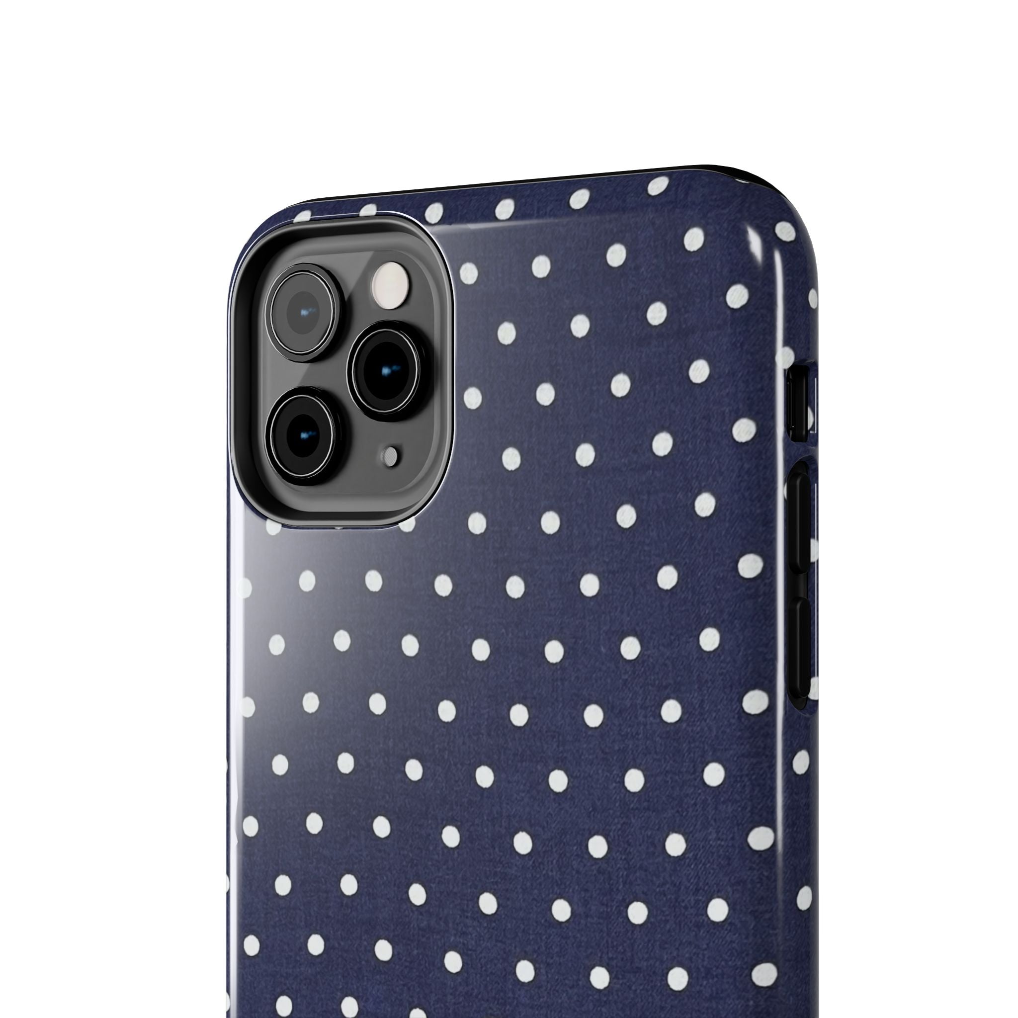 Navy Polka Dot Tough Phone Case