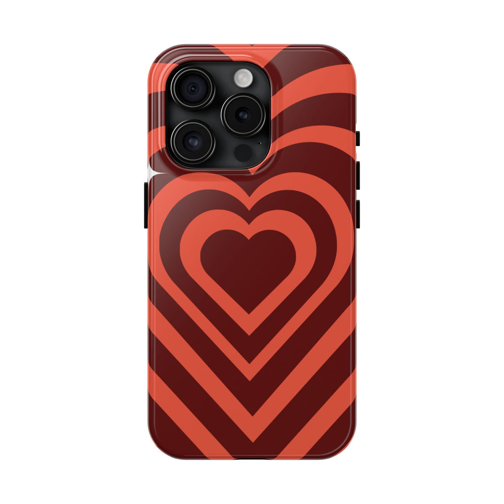 Retro Red Heart Pattern Phone Case