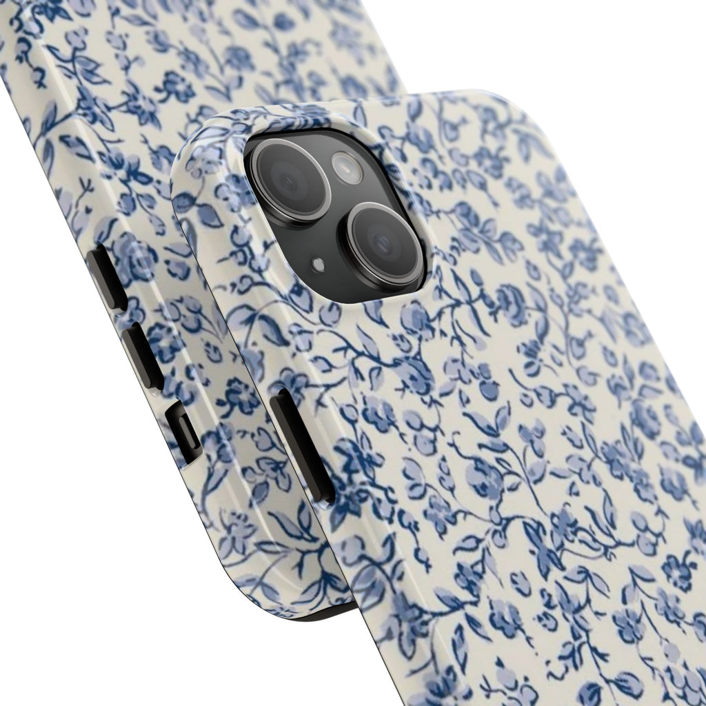 Blue Floral Tough Phone Case