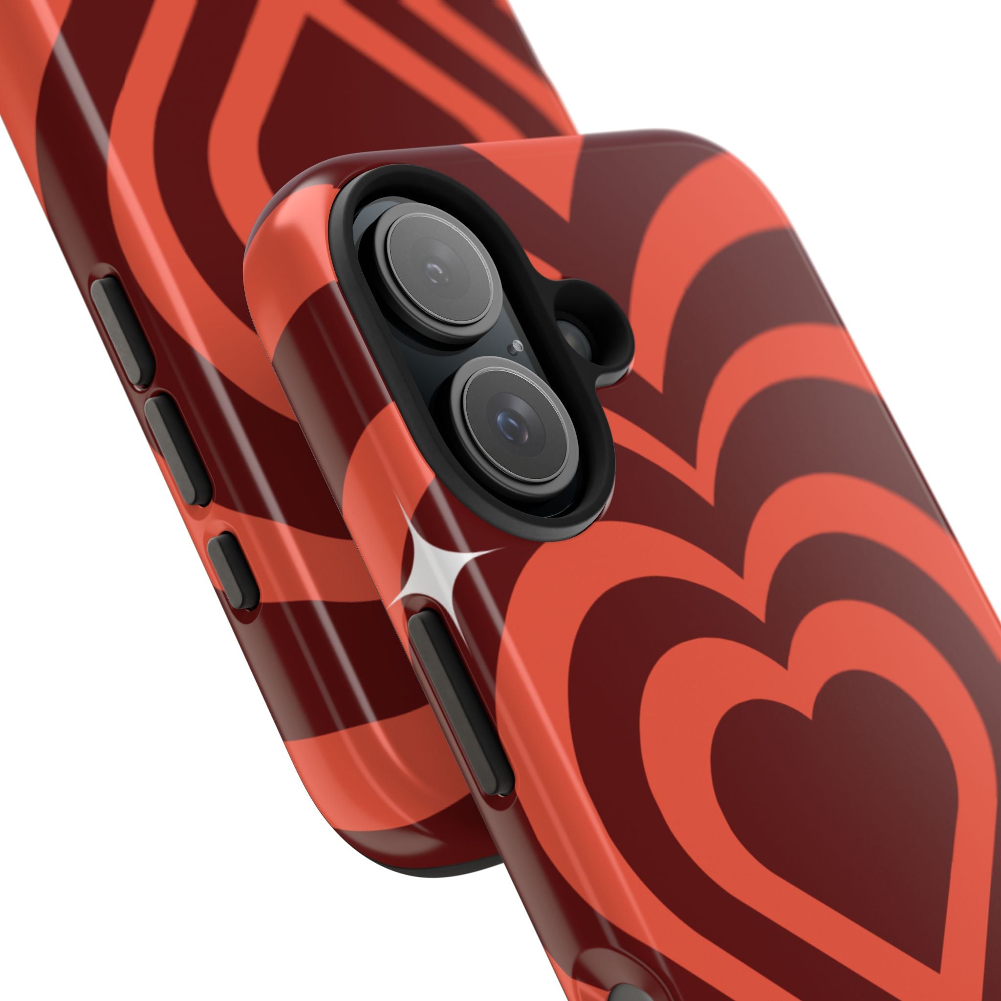 Retro Red Heart Pattern Phone Case