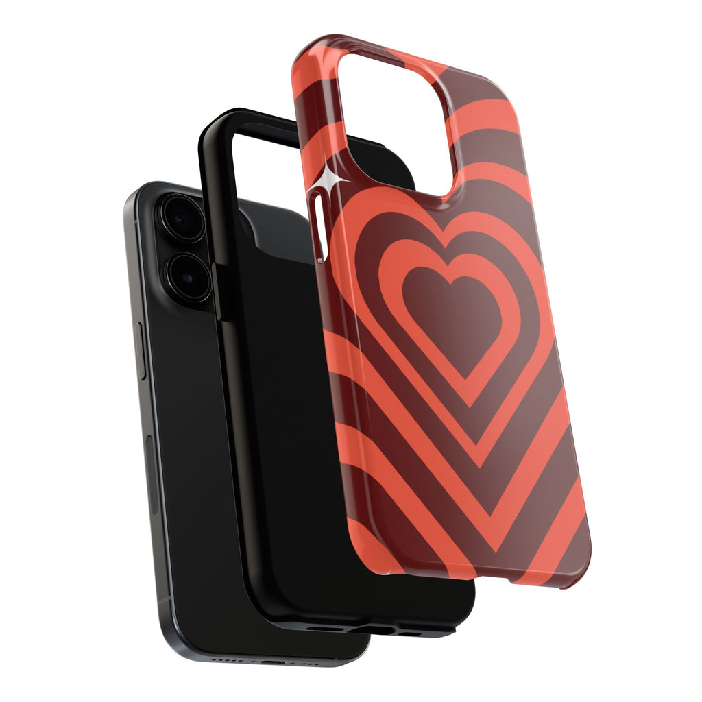 Retro Red Heart Pattern Phone Case
