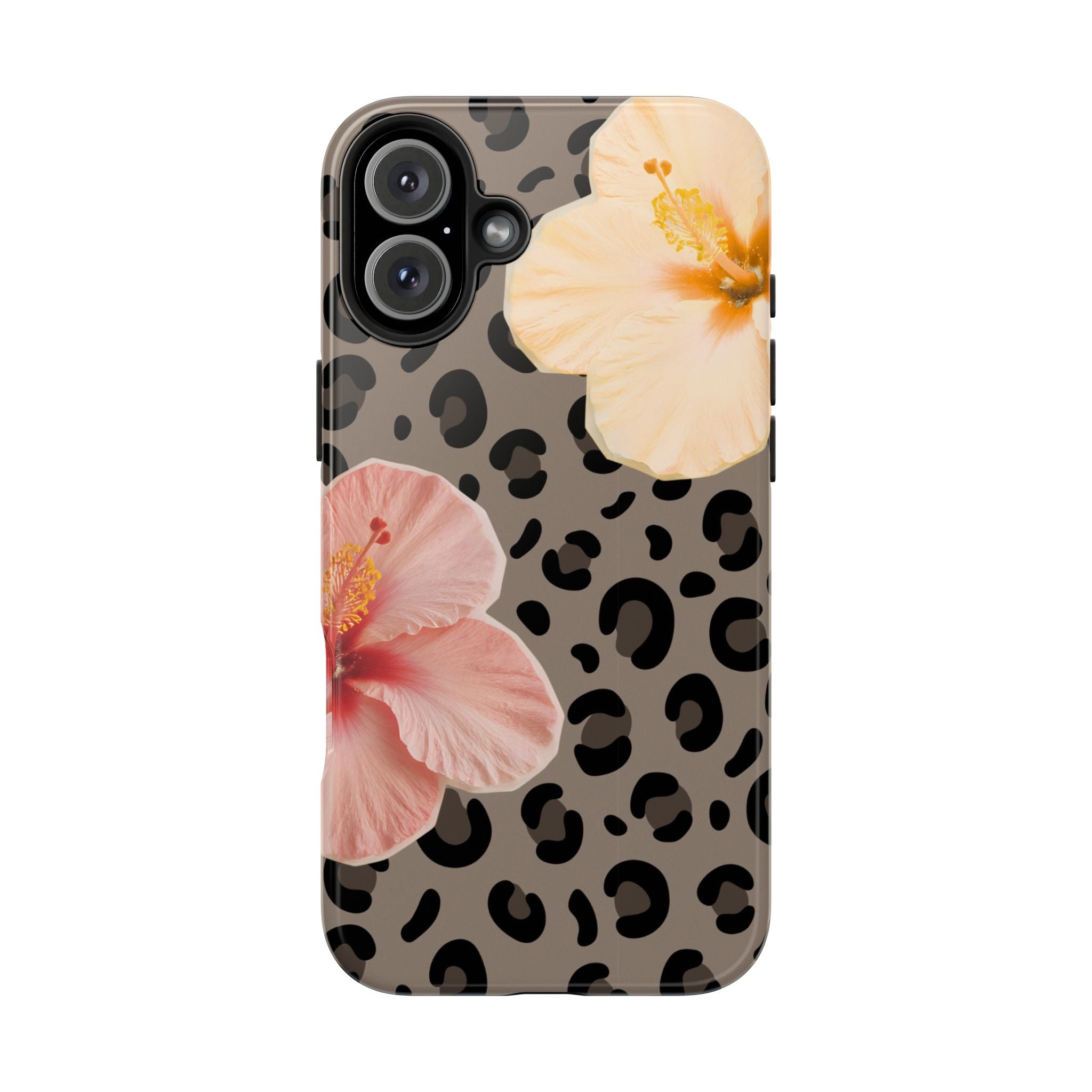 Tropical Hibiscus Leopard Phone Case | Floral Animal Print Phone Case