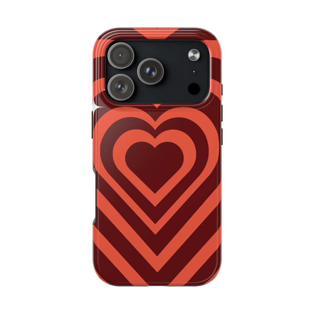 Retro Red Heart Pattern Phone Case