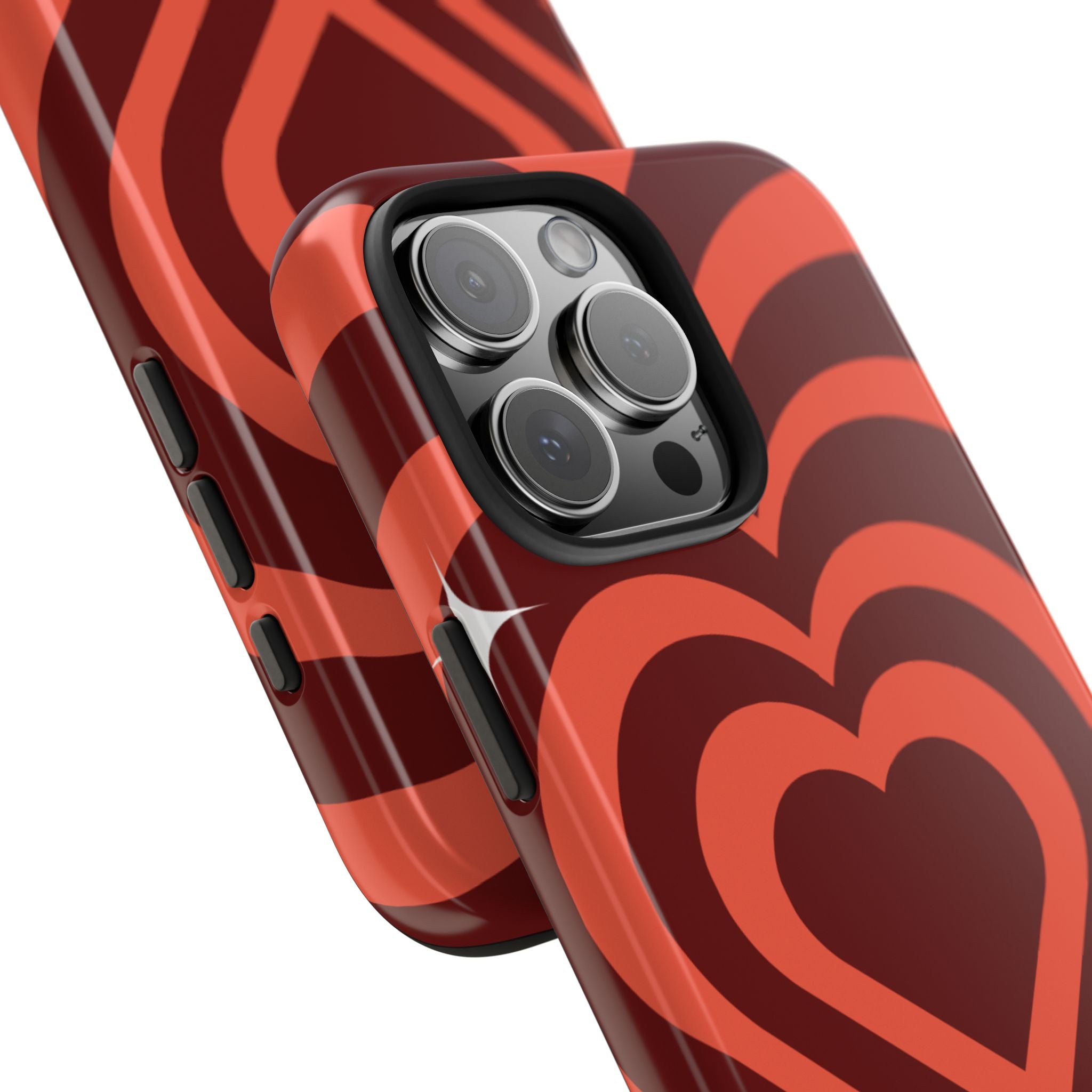 Retro Red Heart Pattern Phone Case