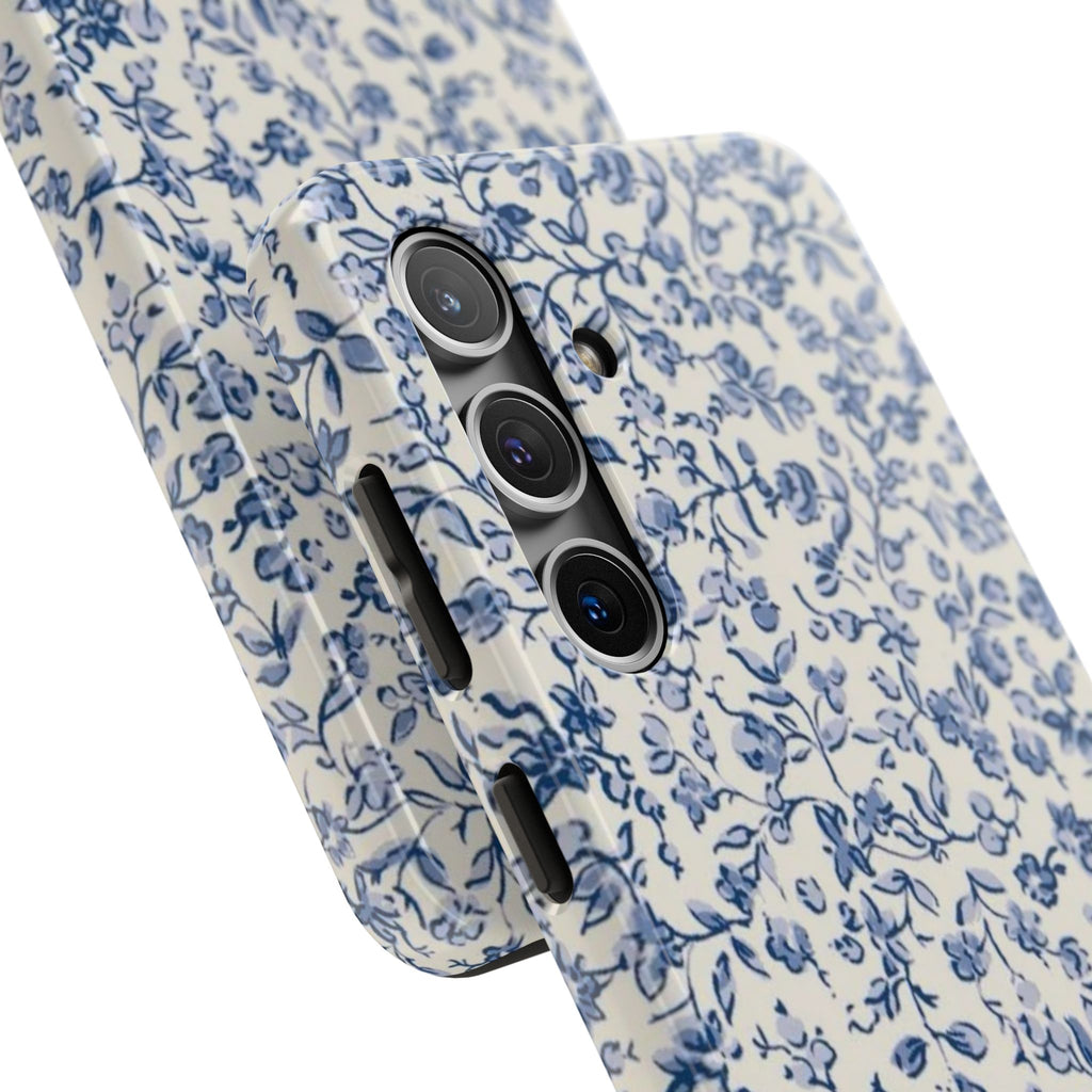 Blue Floral Tough Phone Case