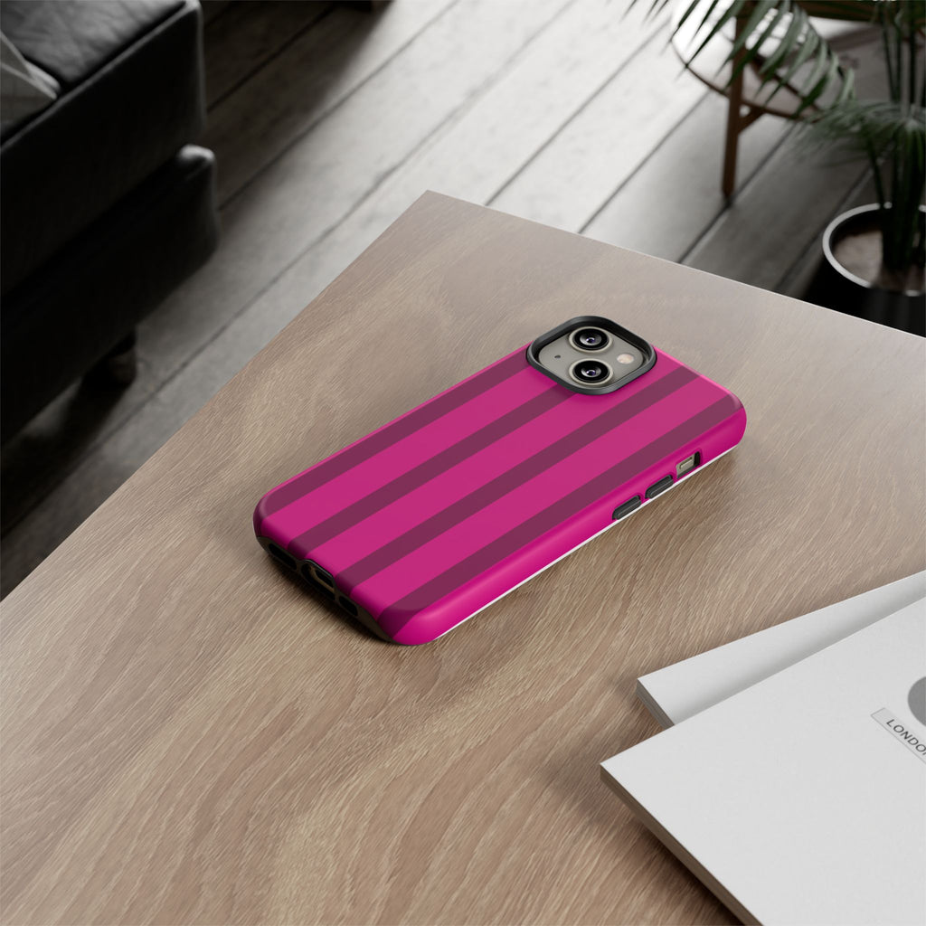 Hot Pink Striped Phone Case