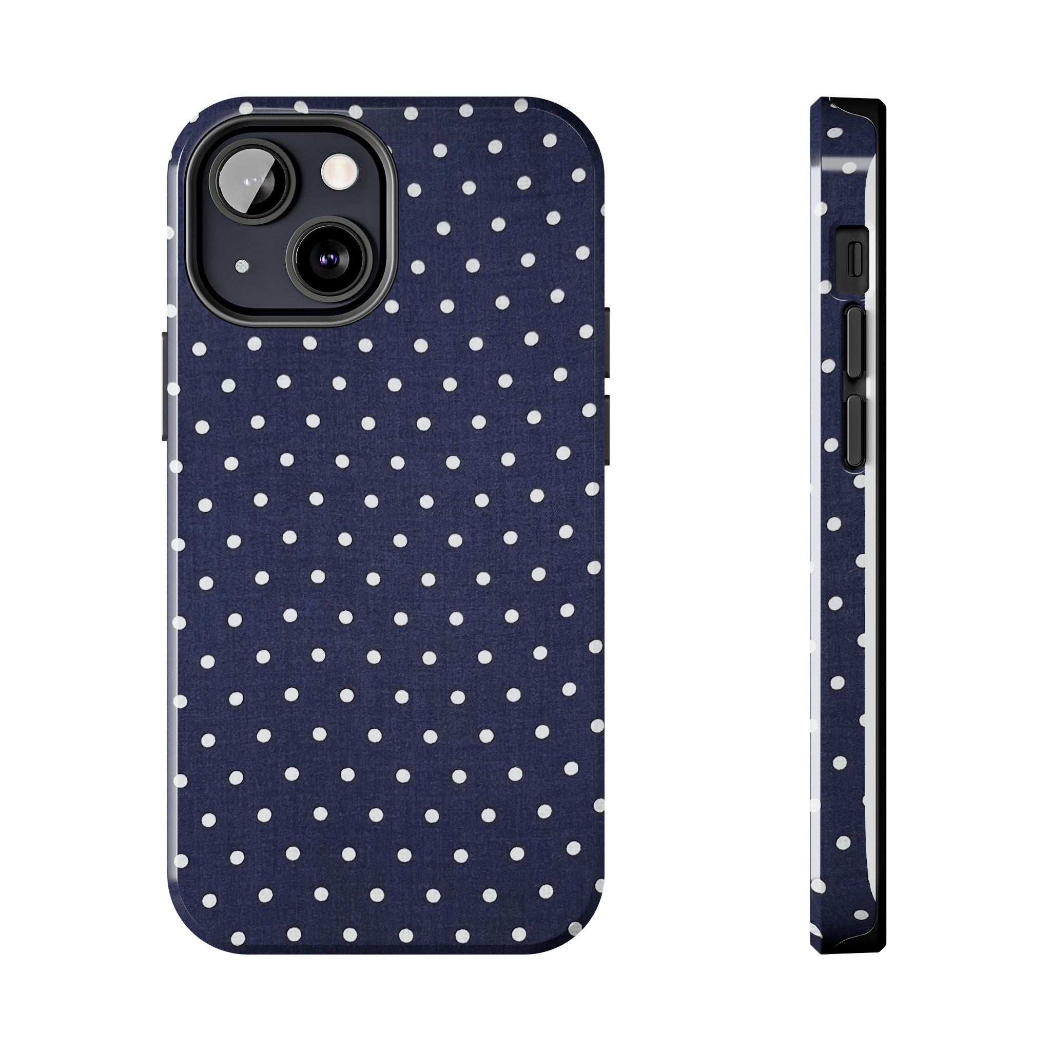 Navy Polka Dot Tough Phone Case