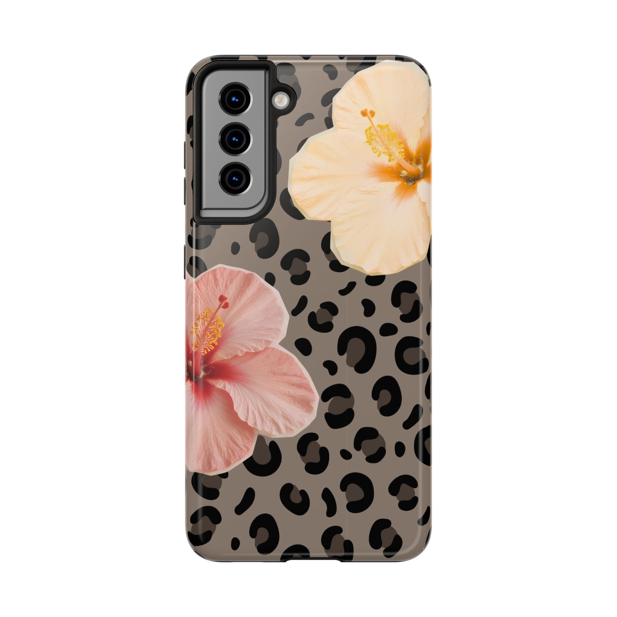 Tropical Hibiscus Leopard Phone Case | Floral Animal Print Phone Case
