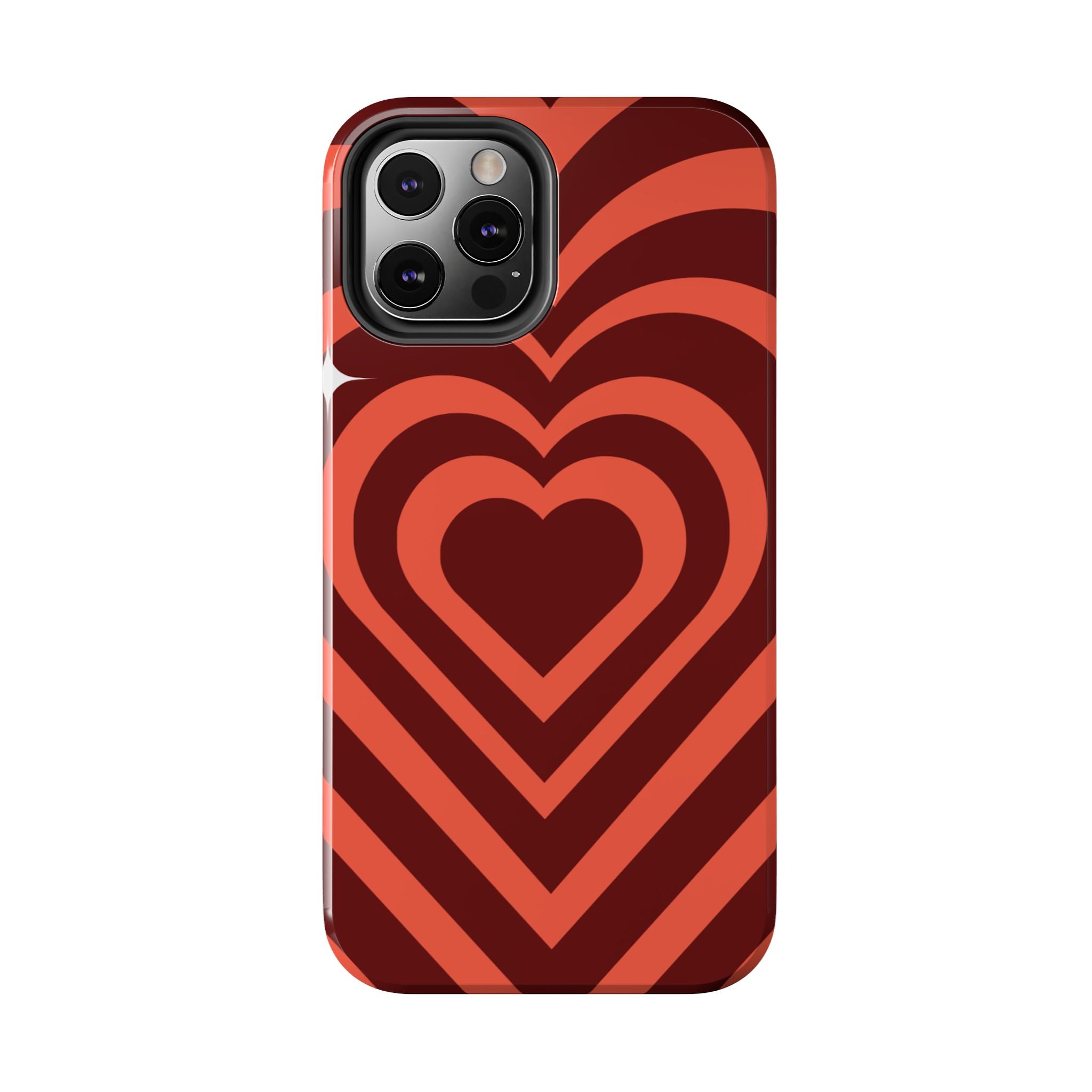 Retro Red Heart Pattern Phone Case