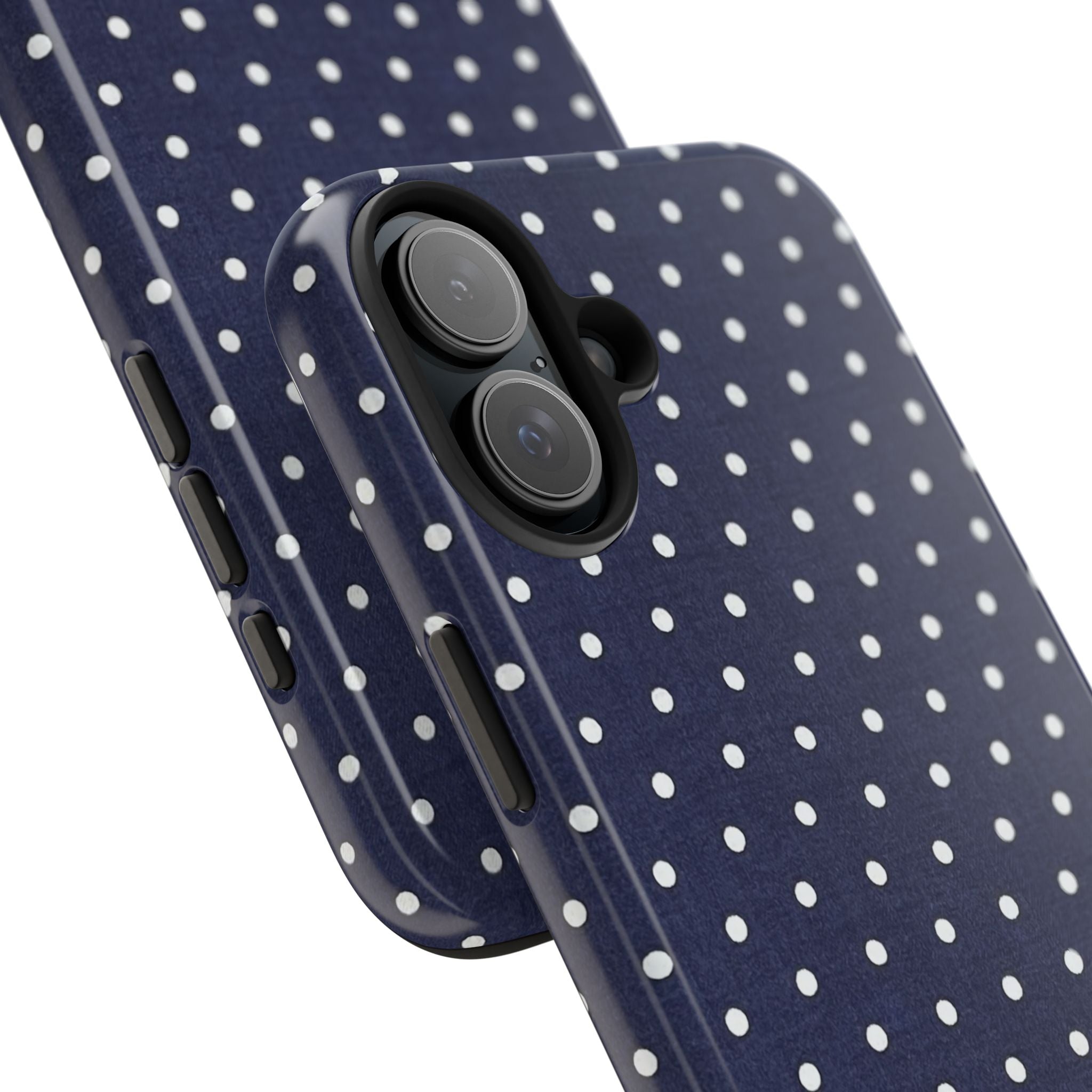 Navy Polka Dot Tough Phone Case