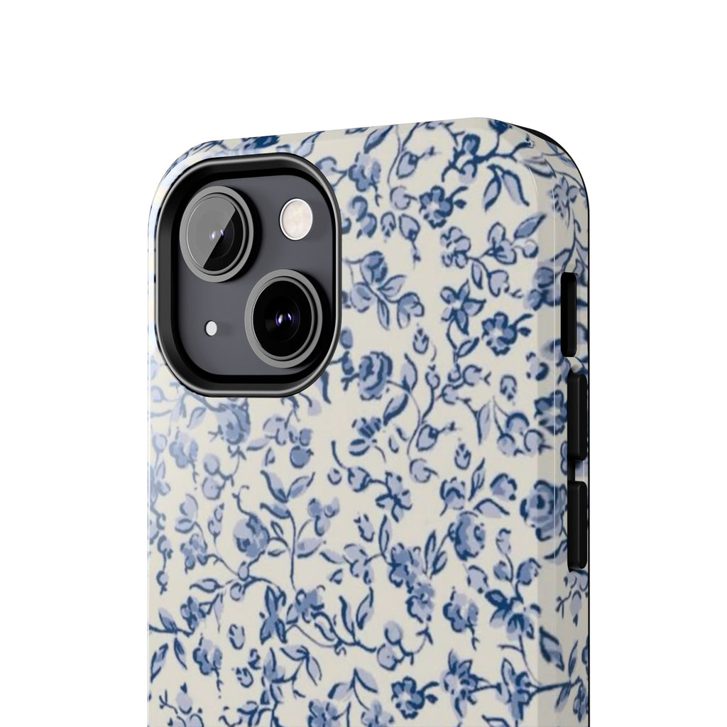 Blue Floral Tough Phone Case