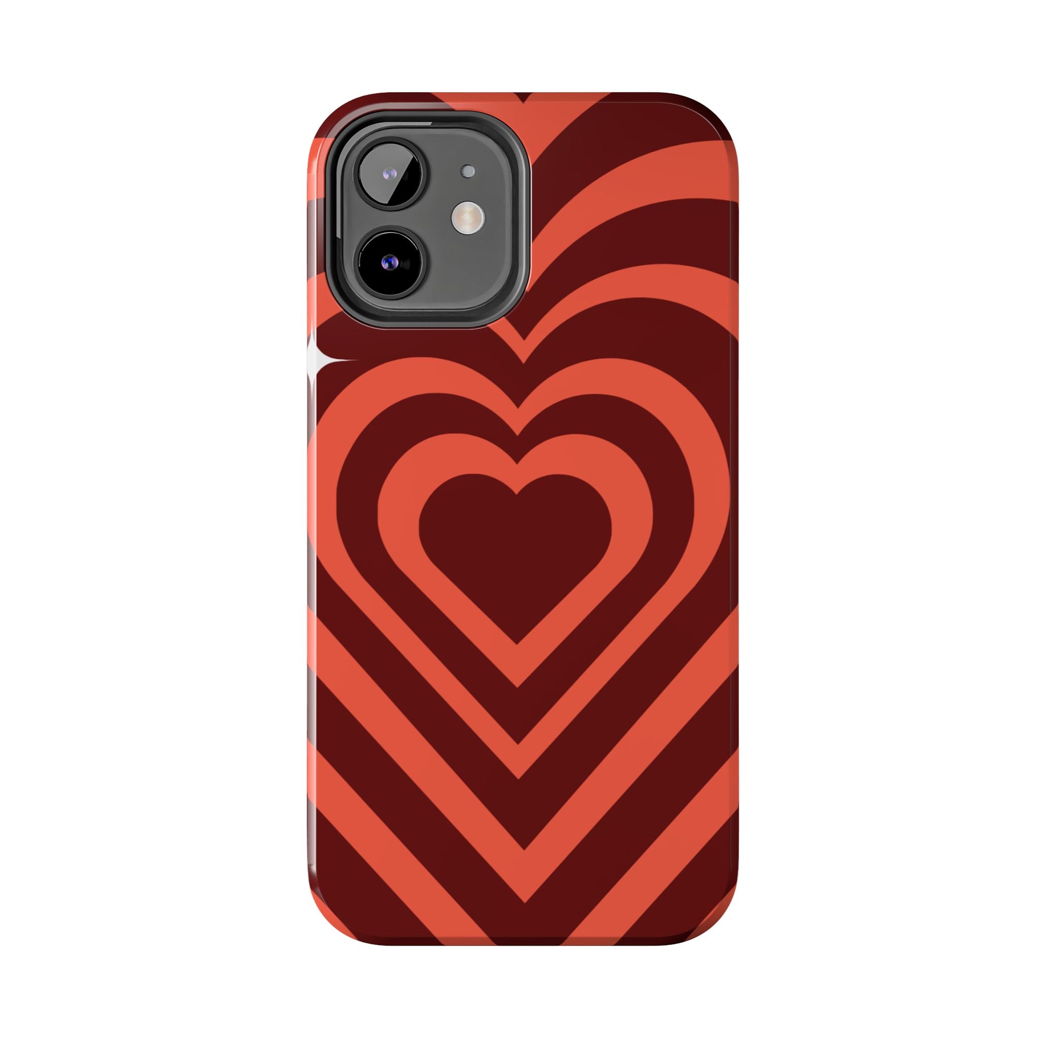 Retro Red Heart Pattern Phone Case