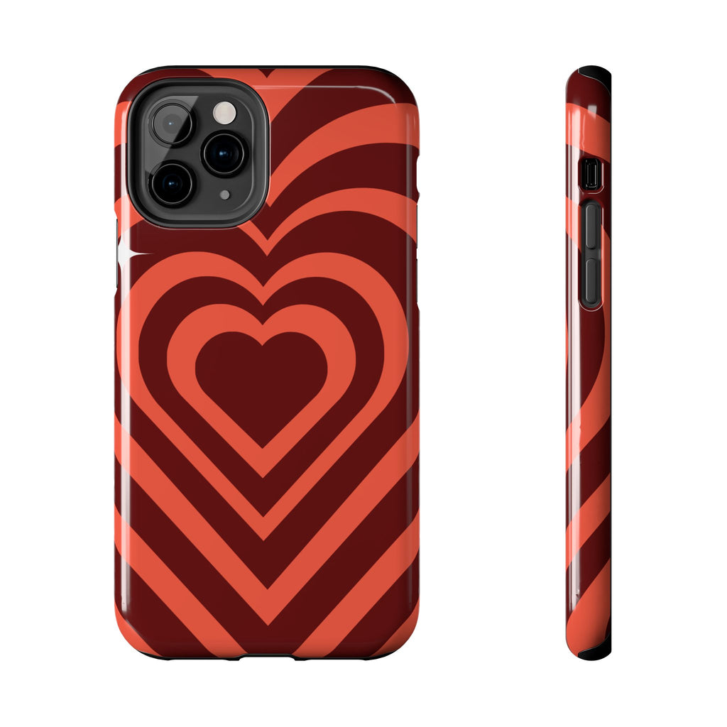 Retro Red Heart Pattern Phone Case
