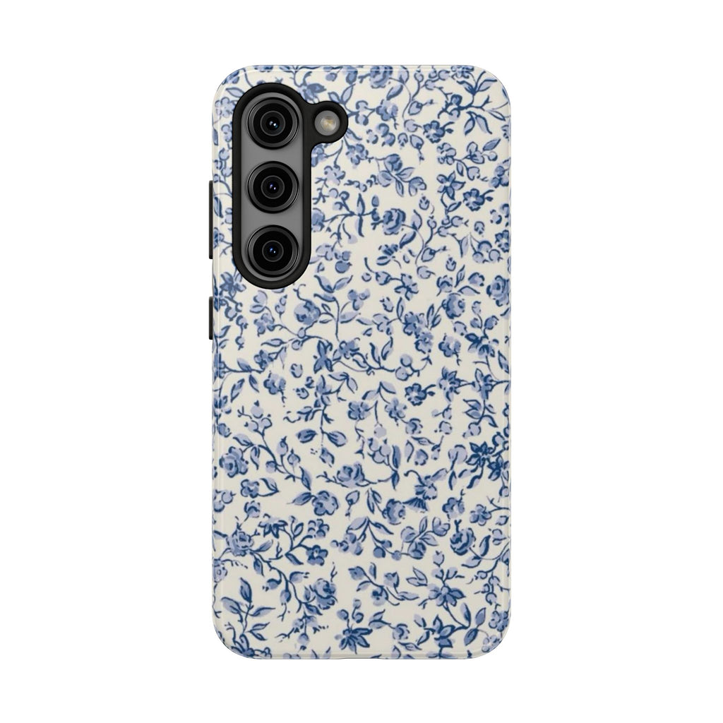 Blue Floral Tough Phone Case