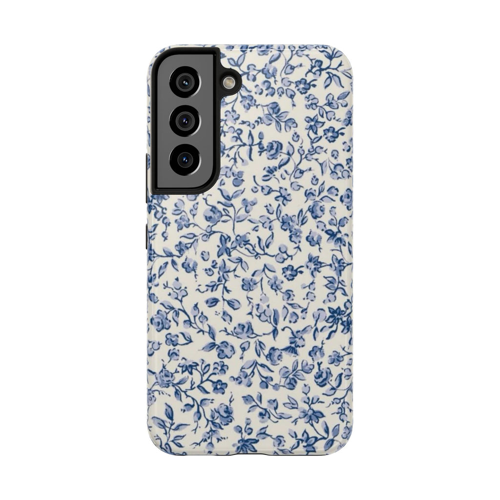 Blue Floral Tough Phone Case