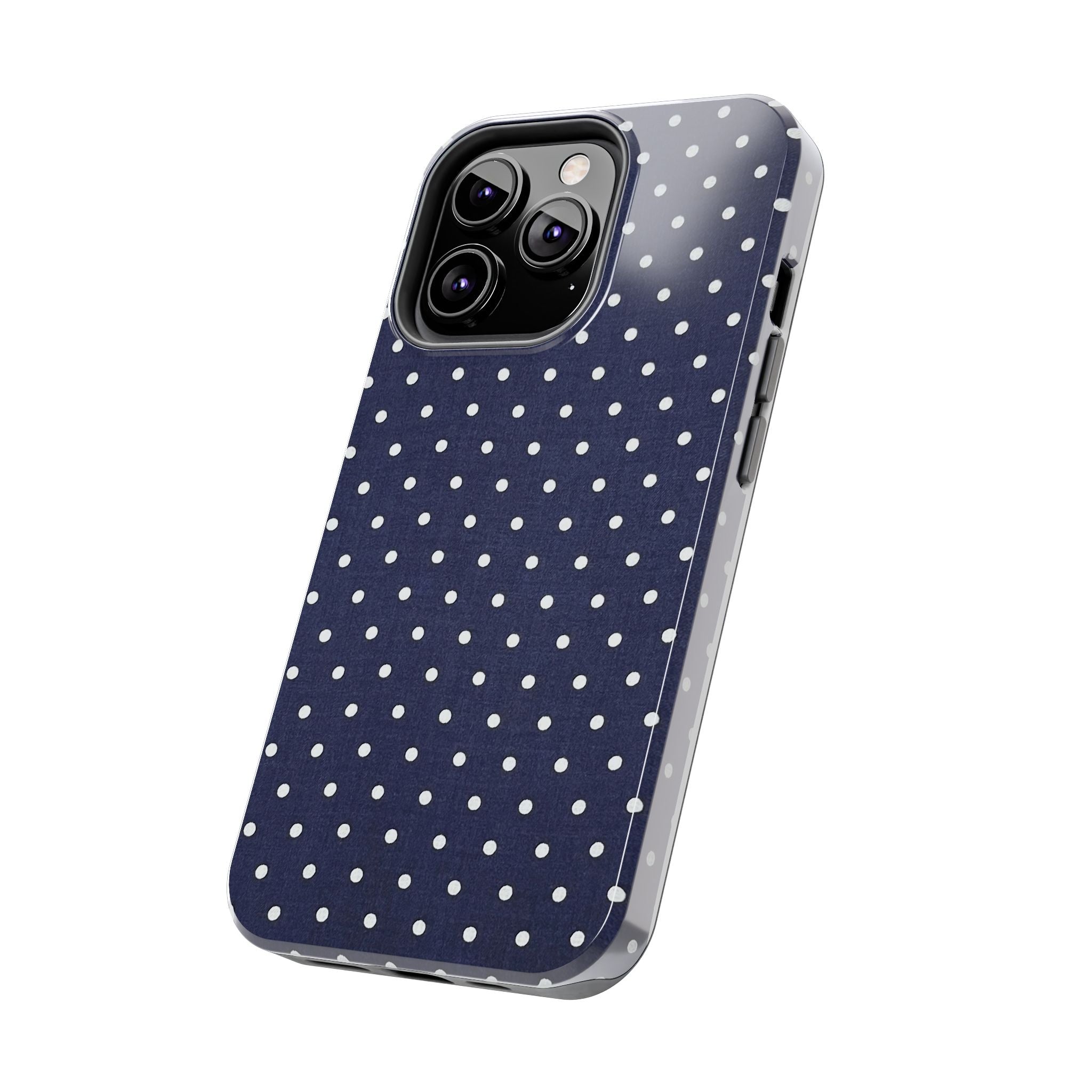 Navy Polka Dot Tough Phone Case