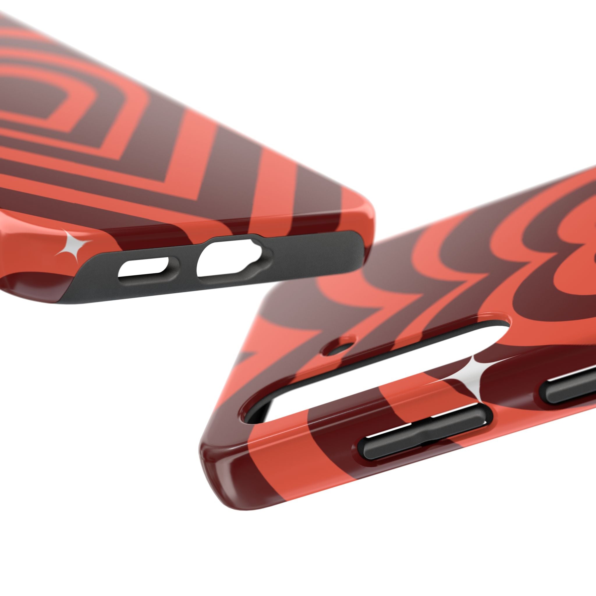 Retro Red Heart Pattern Phone Case