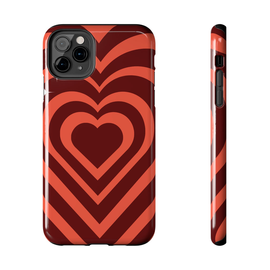 Retro Red Heart Pattern Phone Case