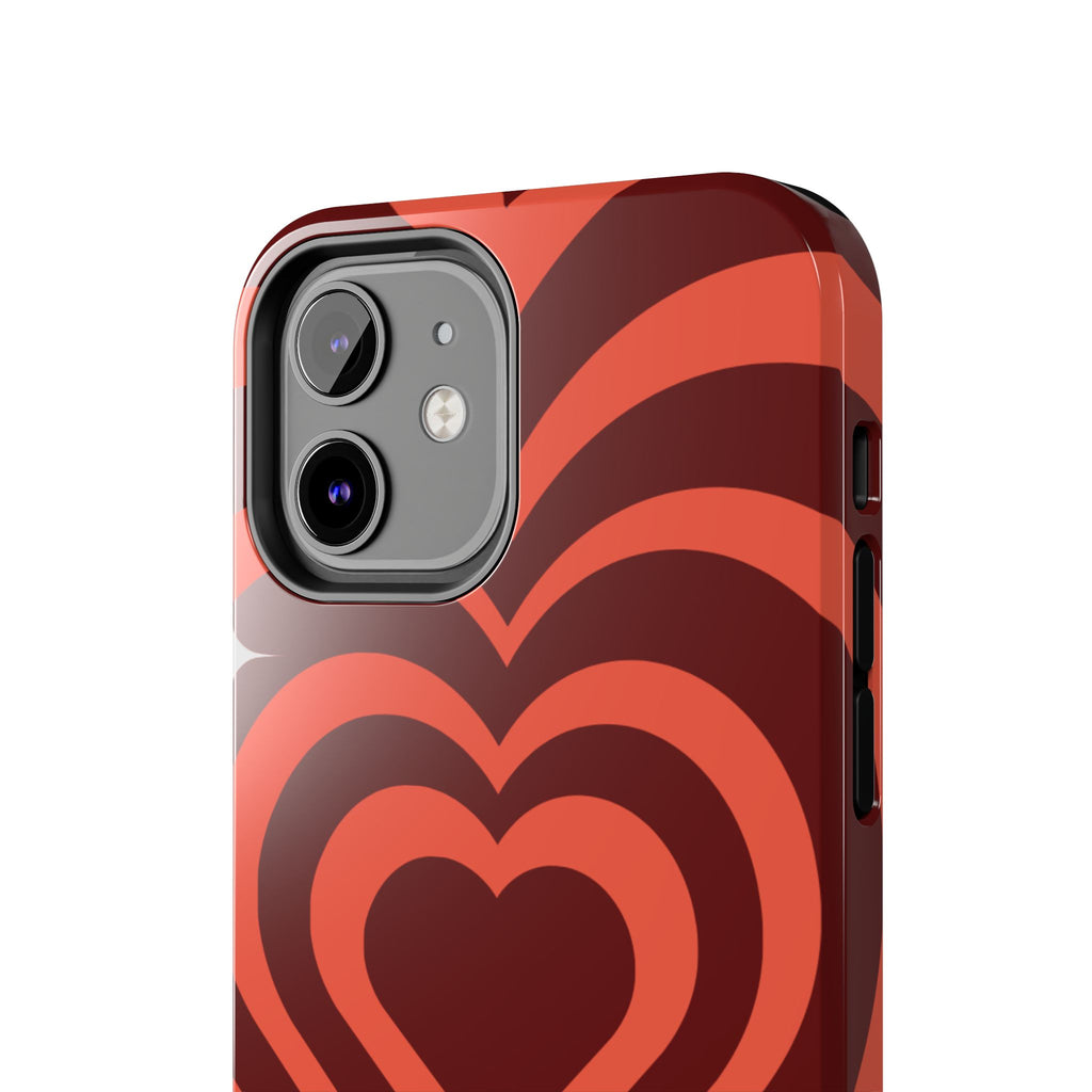 Retro Red Heart Pattern Phone Case