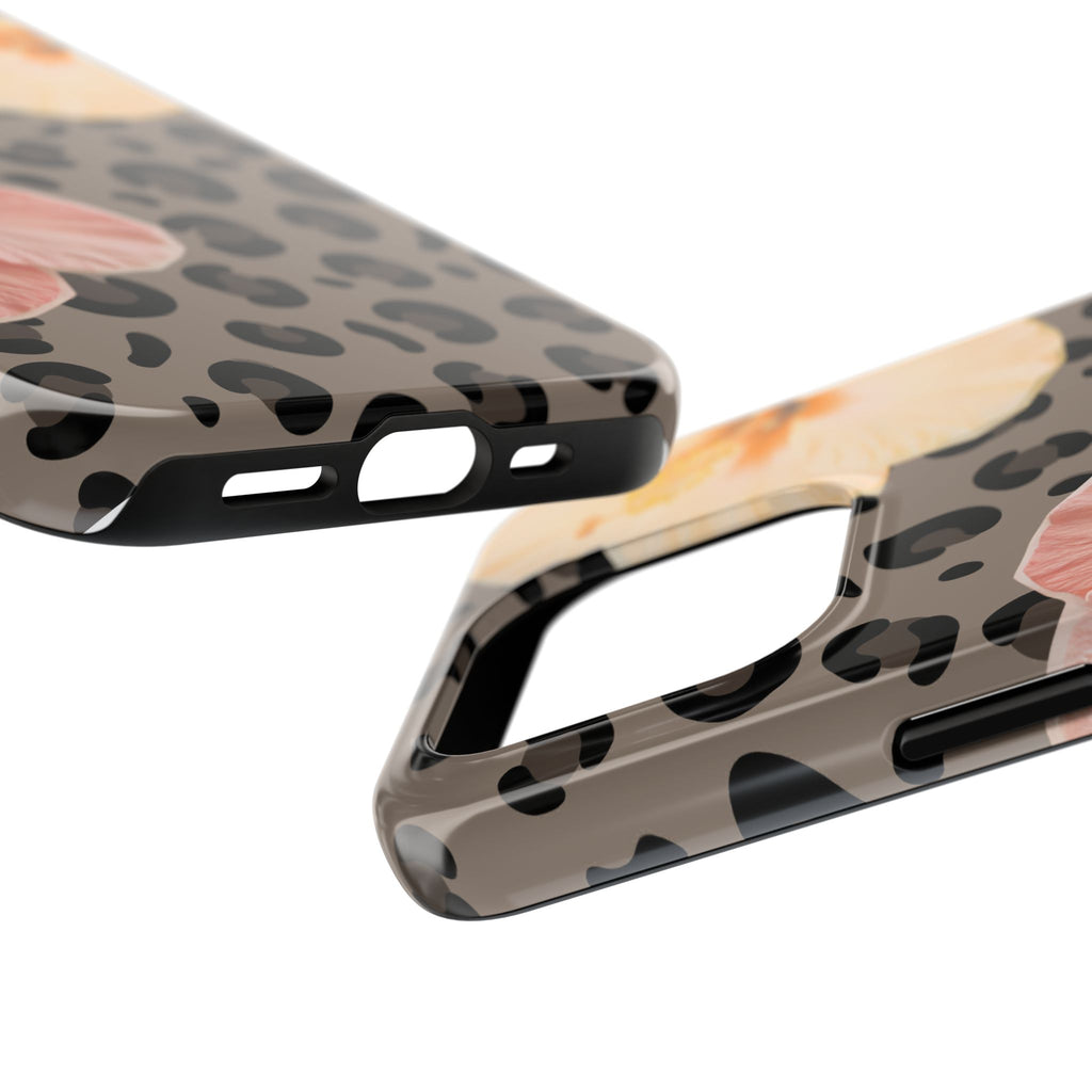 Tropical Hibiscus Leopard Phone Case | Floral Animal Print Phone Case