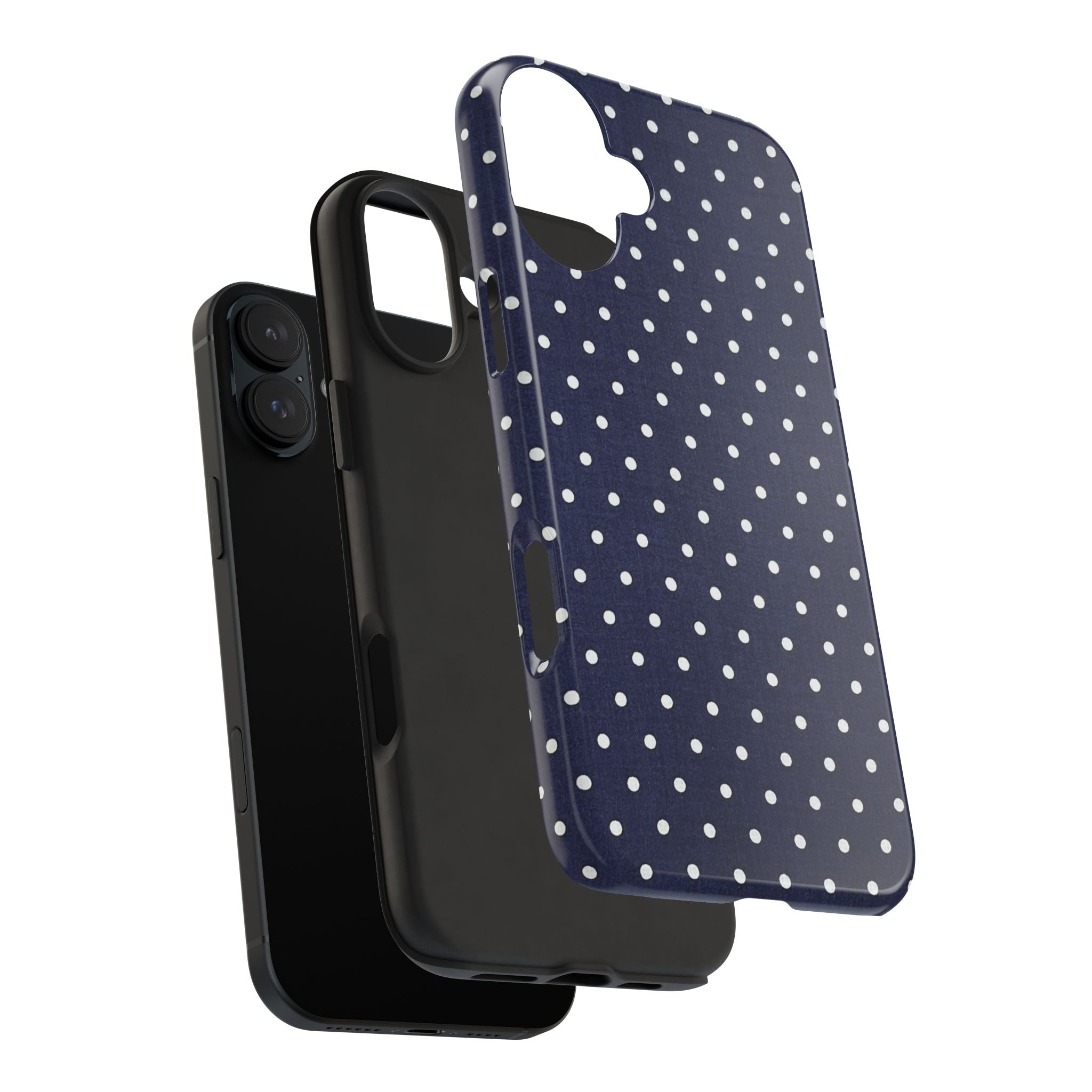 Navy Polka Dot Tough Phone Case