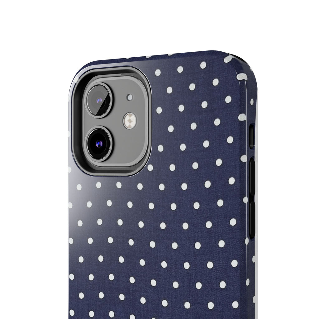Navy Polka Dot Tough Phone Case