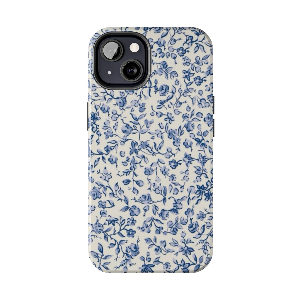 Blue Floral Tough Phone Case