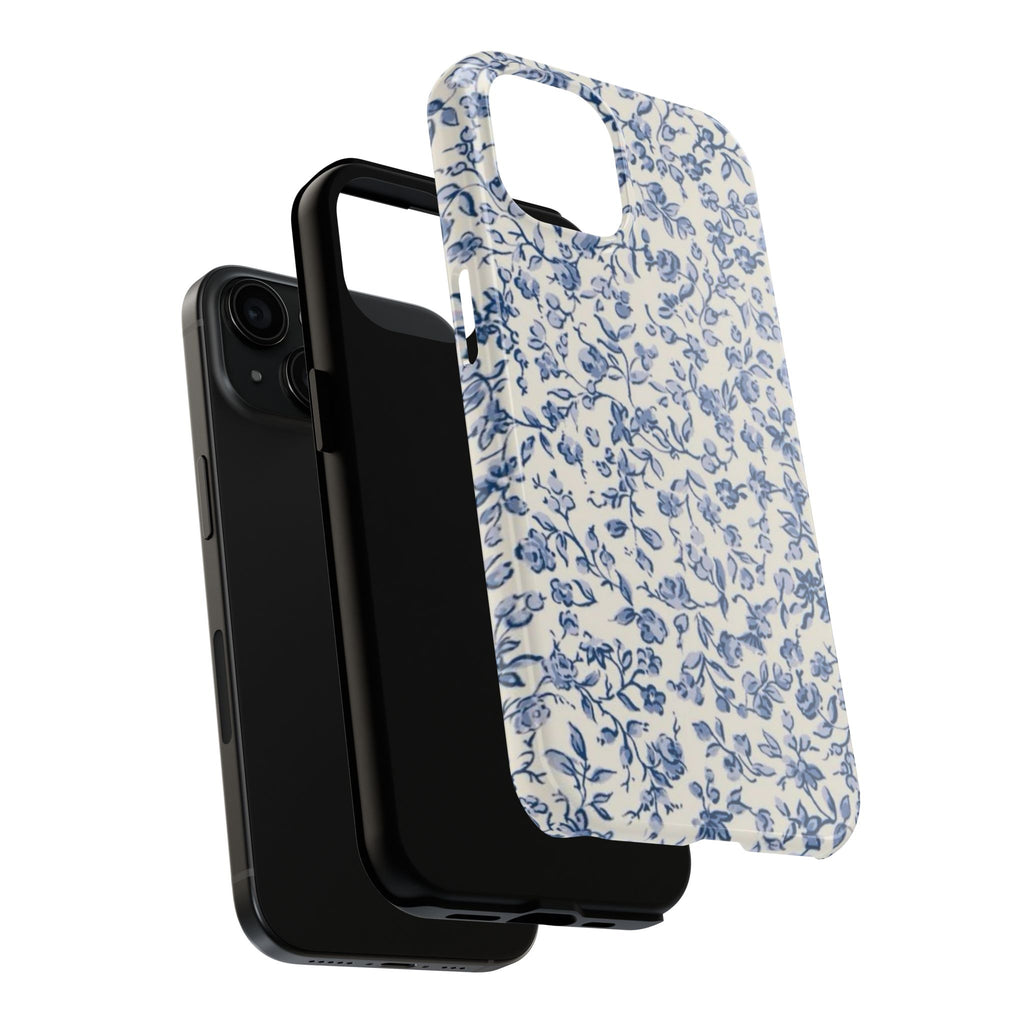 Blue Floral Tough Phone Case