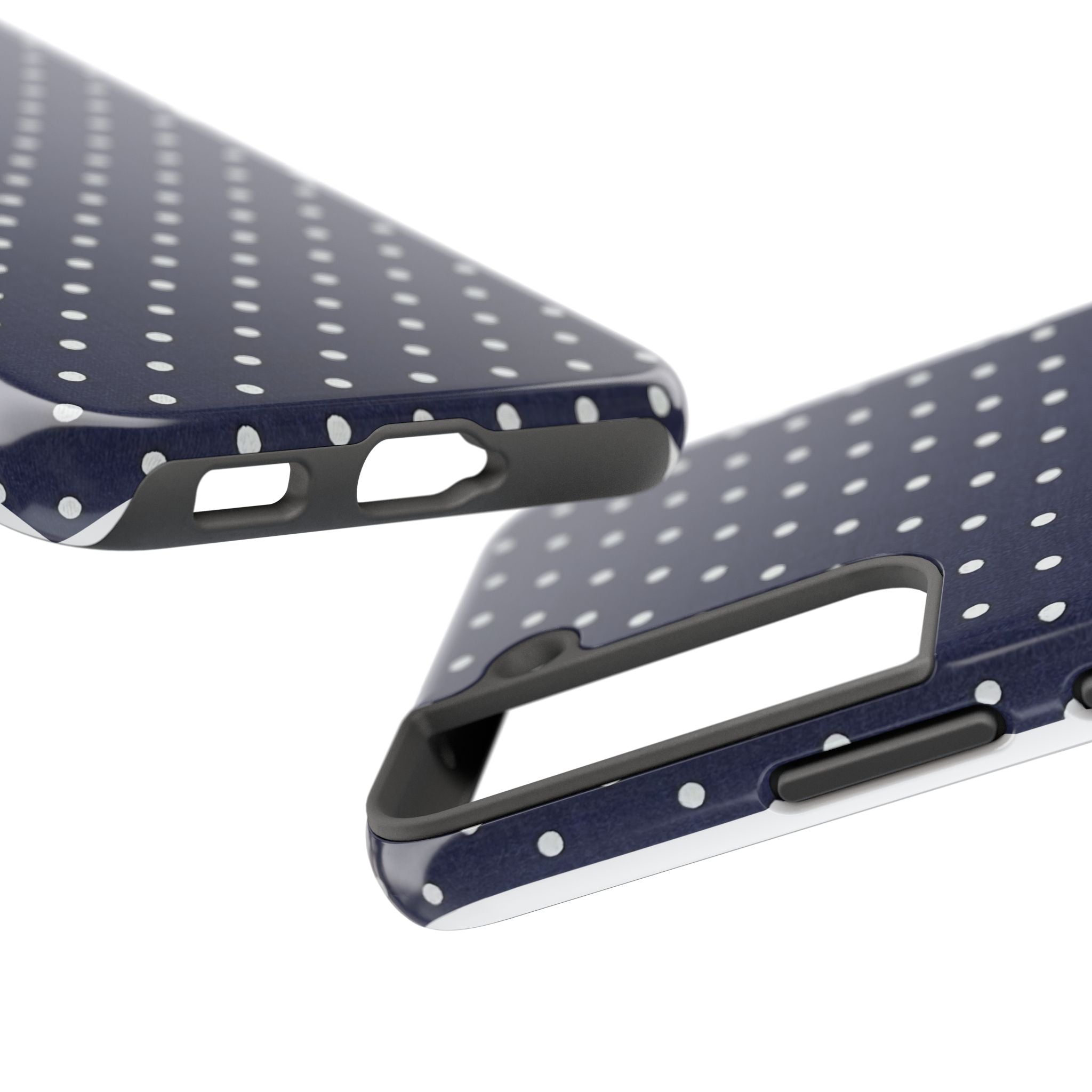 Navy Polka Dot Tough Phone Case