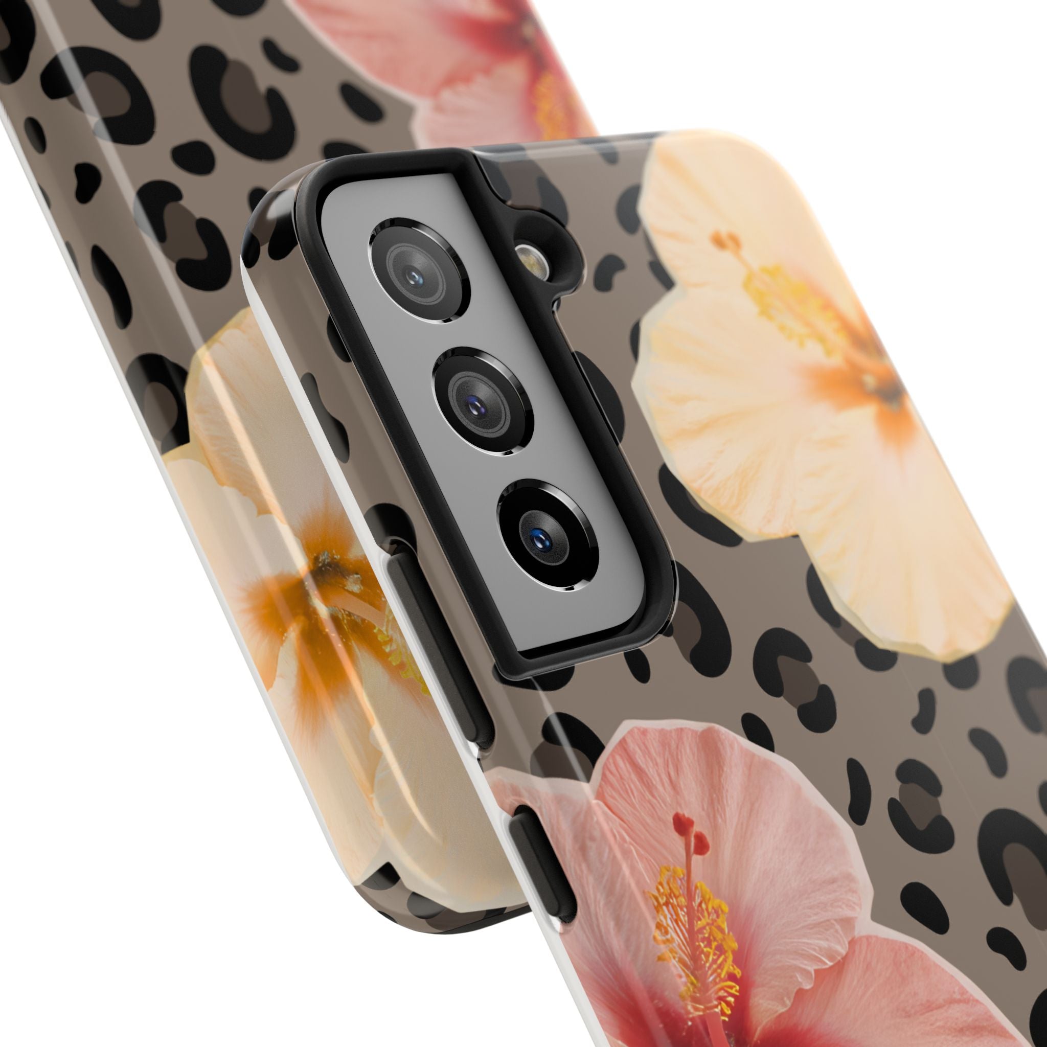 Tropical Hibiscus Leopard Phone Case | Floral Animal Print Phone Case