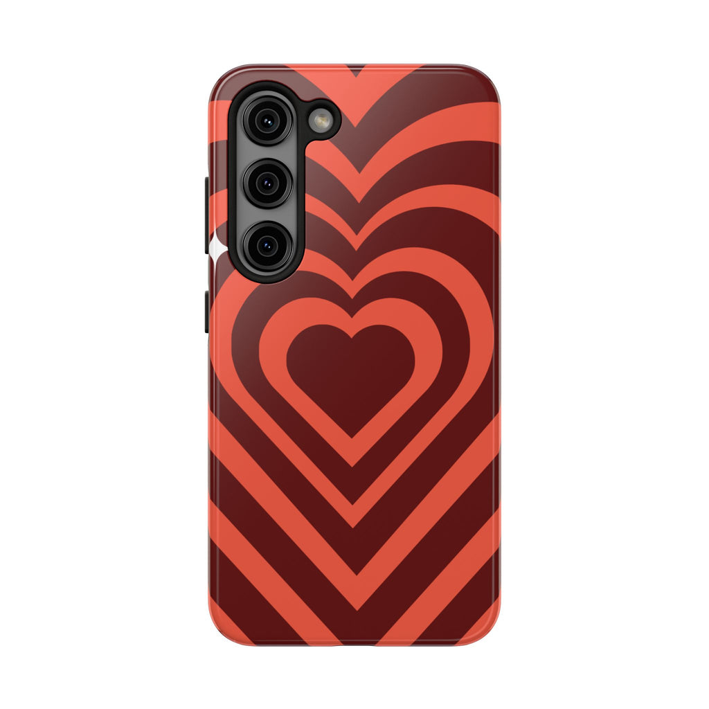 Retro Red Heart Pattern Phone Case