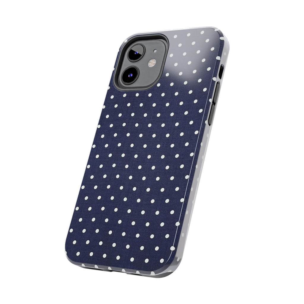 Navy Polka Dot Tough Phone Case