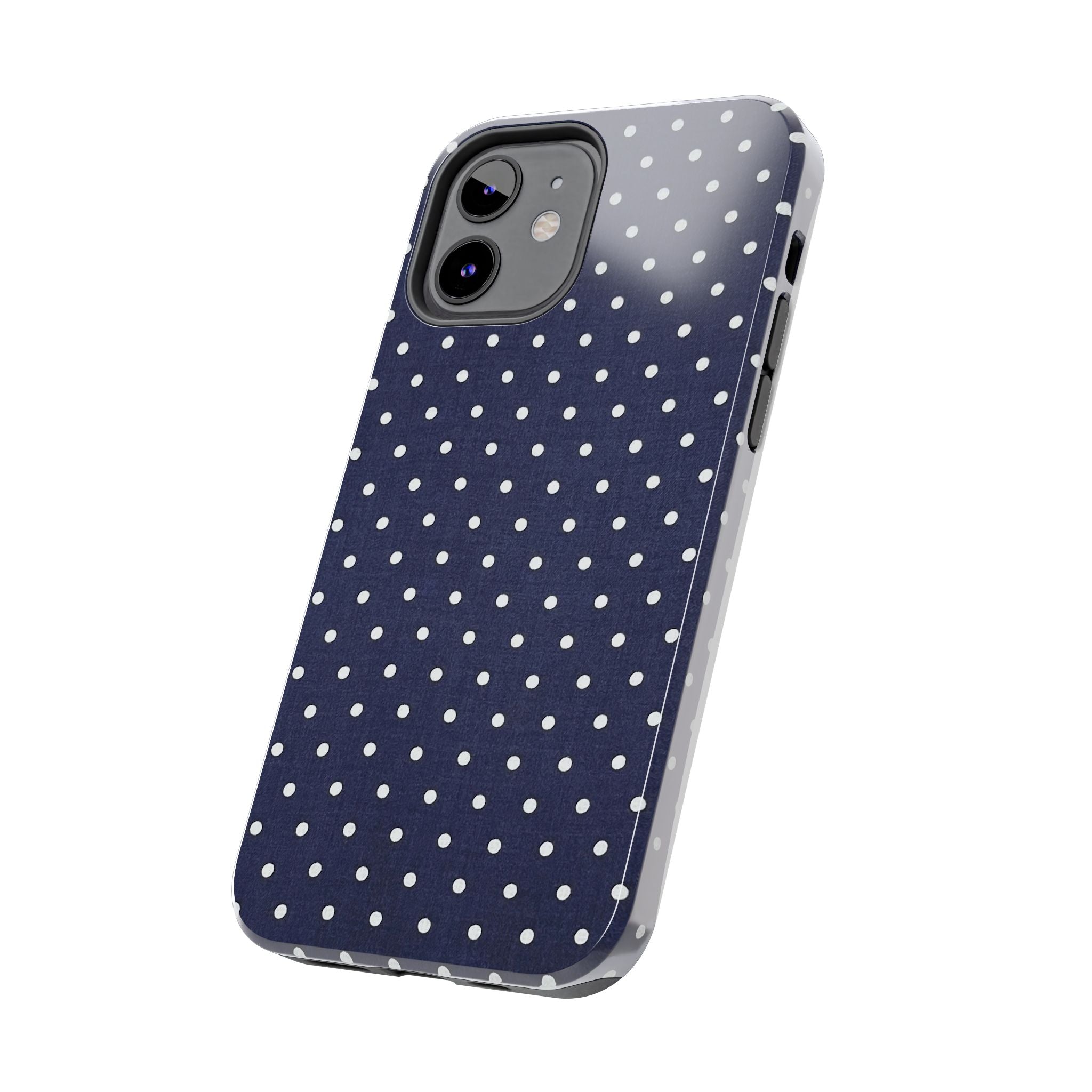 Navy Polka Dot Tough Phone Case