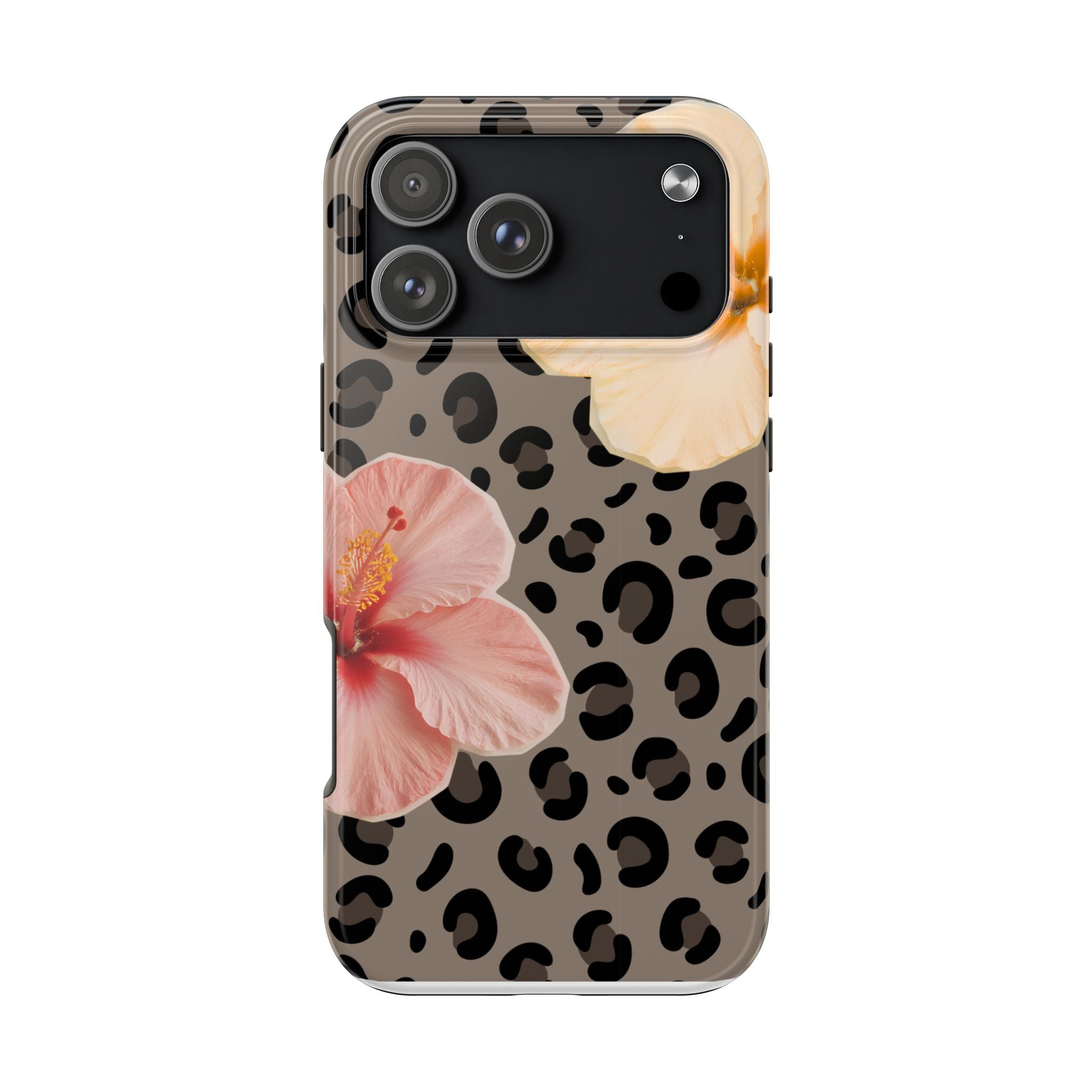 Tropical Hibiscus Leopard Phone Case | Floral Animal Print Phone Case