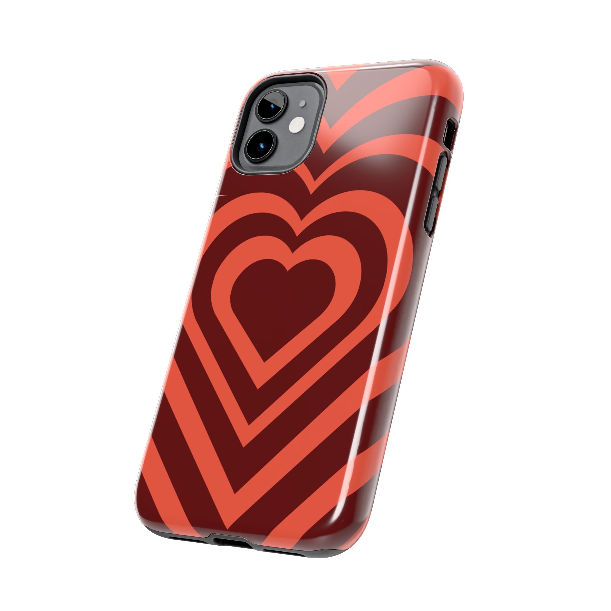 Retro Red Heart Pattern Phone Case