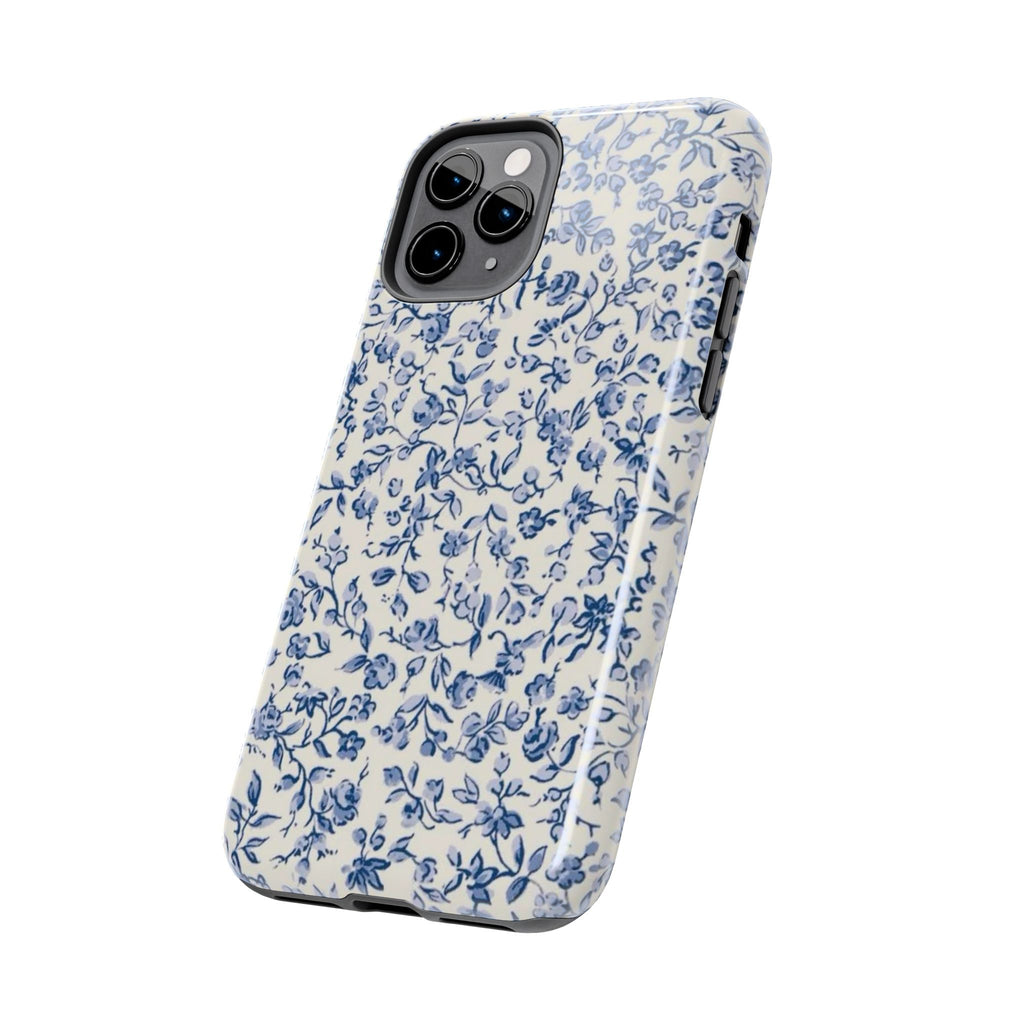 Blue Floral Tough Phone Case