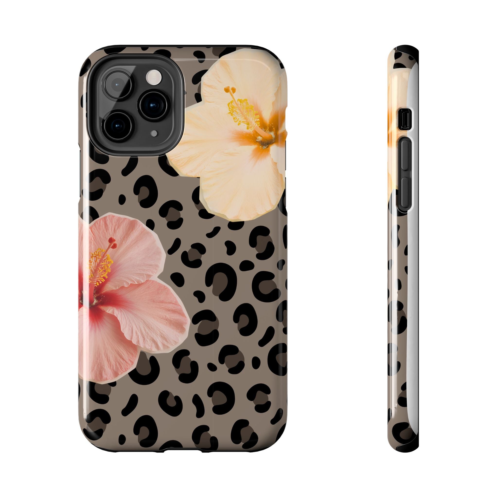 Tropical Hibiscus Leopard Phone Case | Floral Animal Print Phone Case