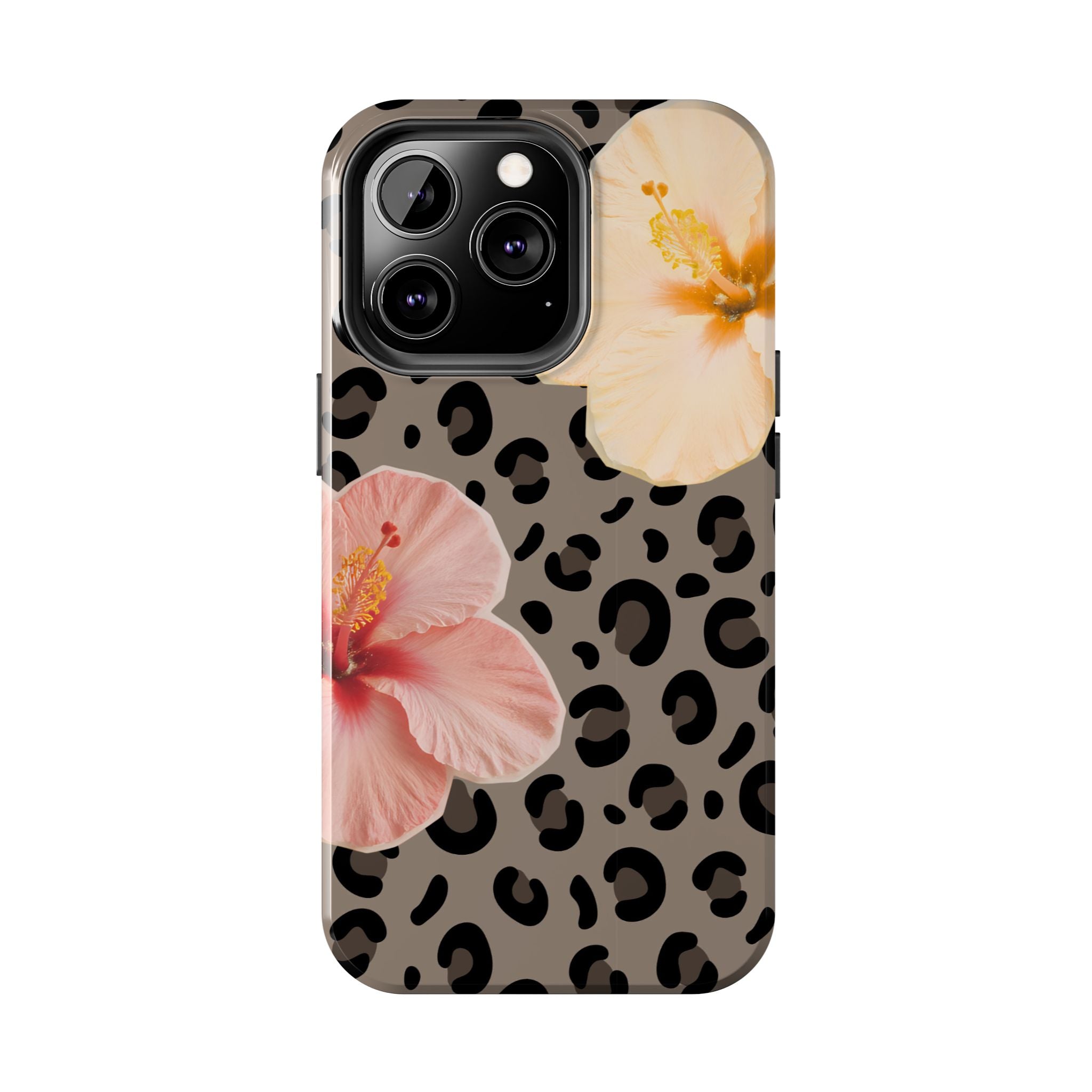 Tropical Hibiscus Leopard Phone Case | Floral Animal Print Phone Case