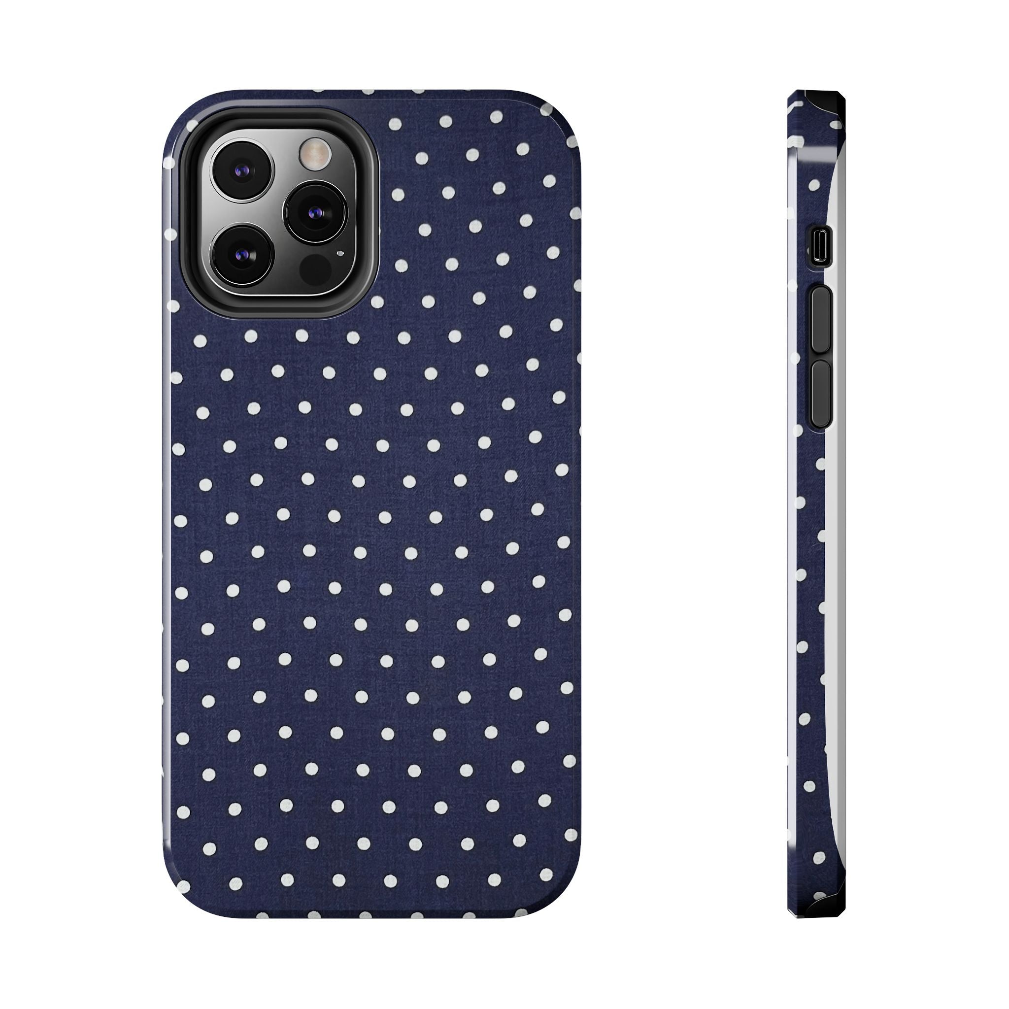 Navy Polka Dot Tough Phone Case