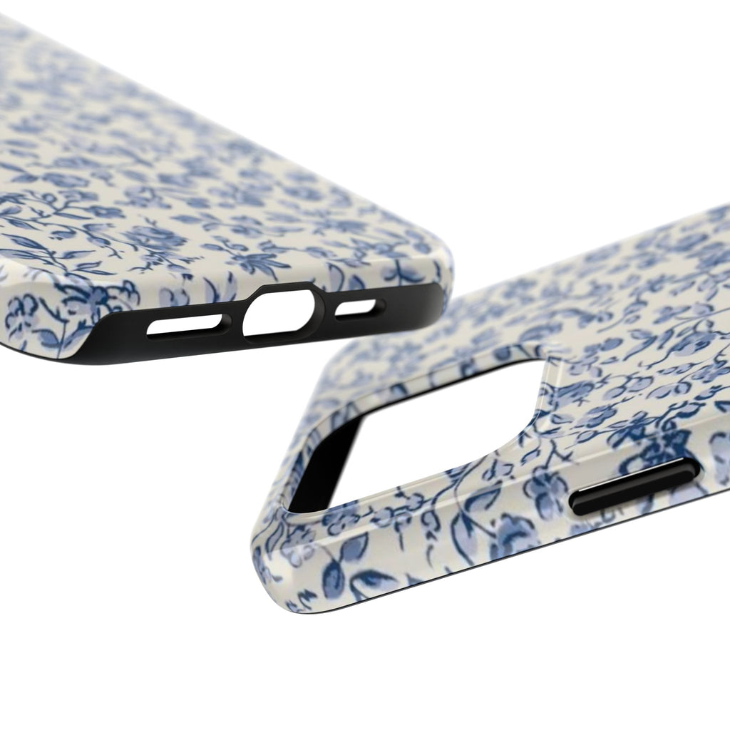 Blue Floral Tough Phone Case